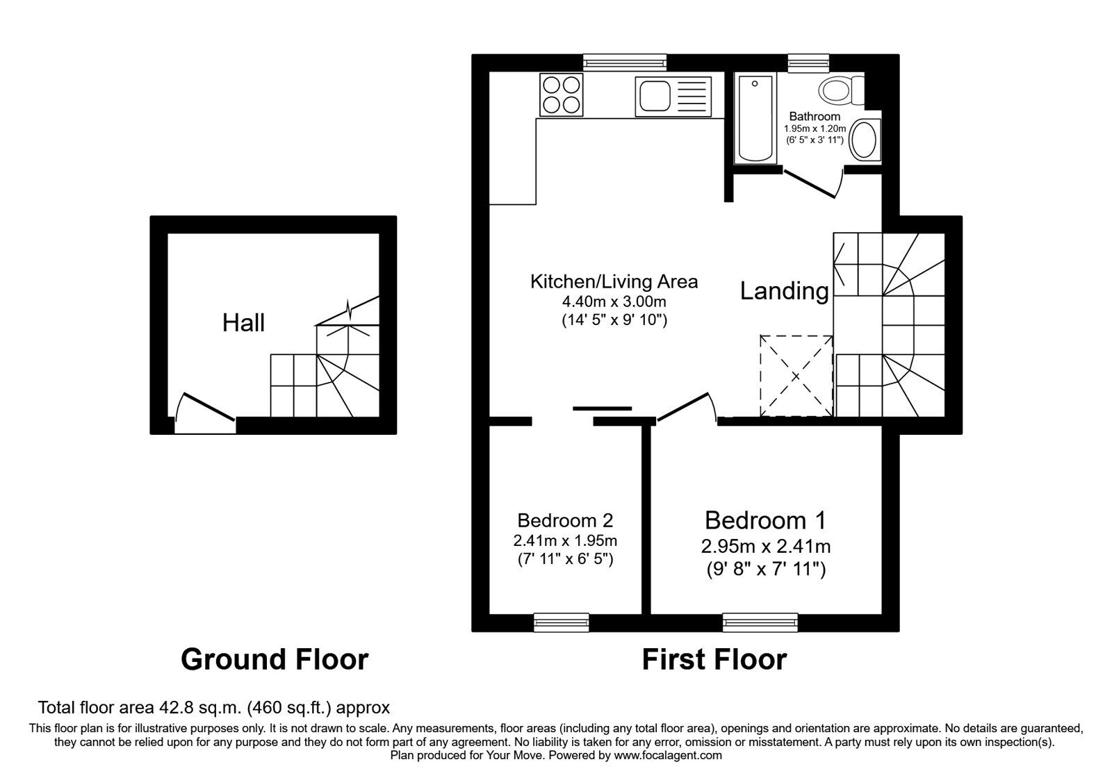 Floorplan of 2 bedroom  Flat to rent, Alhambra Road, Southsea, Hampshire, PO4