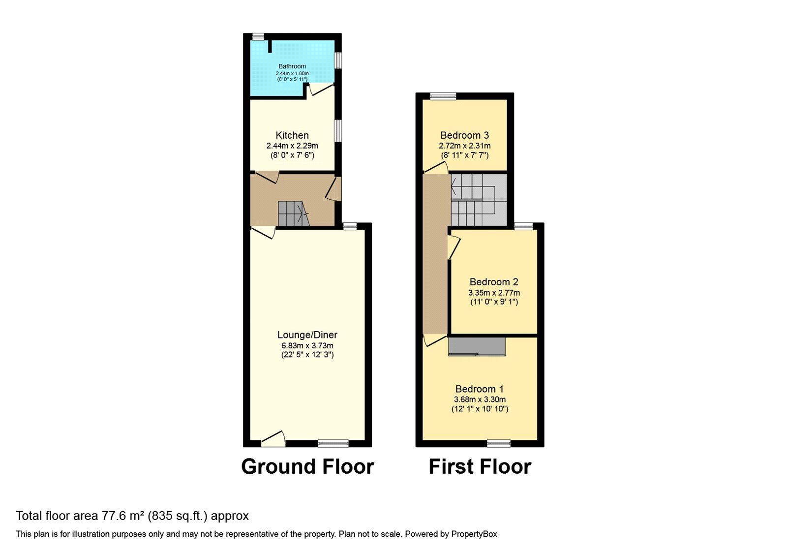 Floorplan of 3 bedroom  House to rent, Malta Road, Portsmouth, Hampshire, PO2