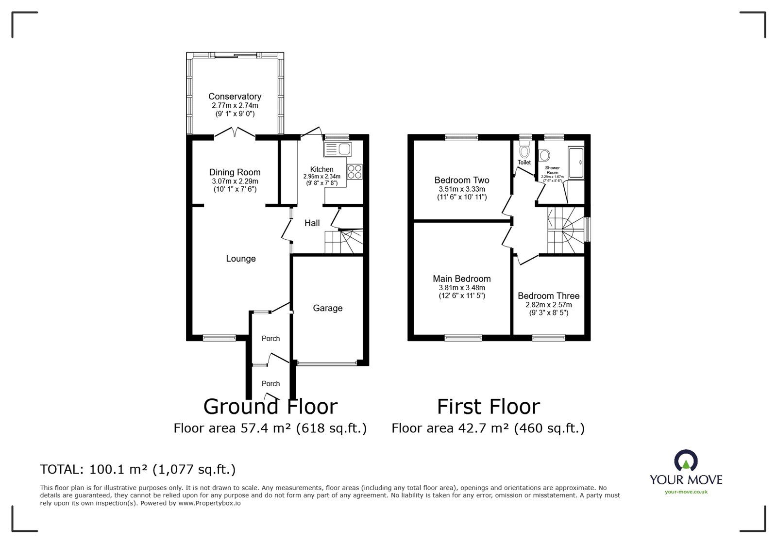 Floorplan of 3 bedroom Semi Detached House for sale, Fairbourne Close, Waterlooville, Hampshire, PO8