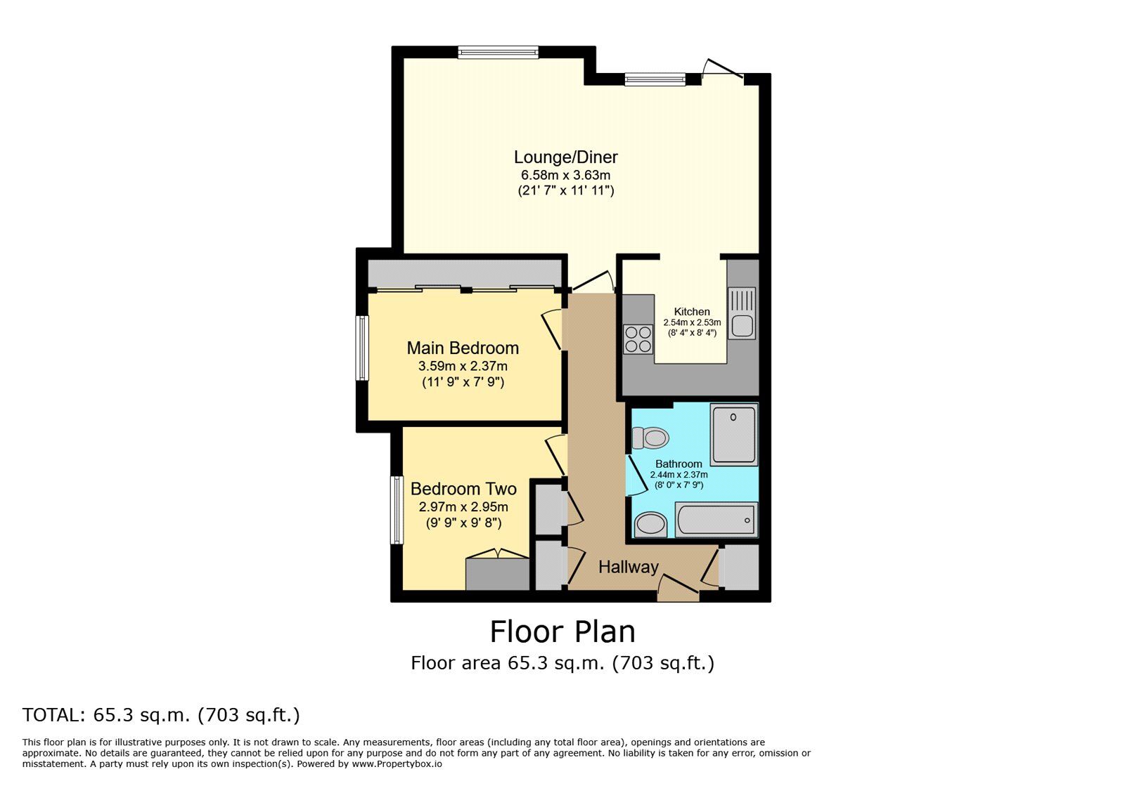 Floorplan of 2 bedroom  Flat for sale, Brockhampton Road, Havant, Hampshire, PO9