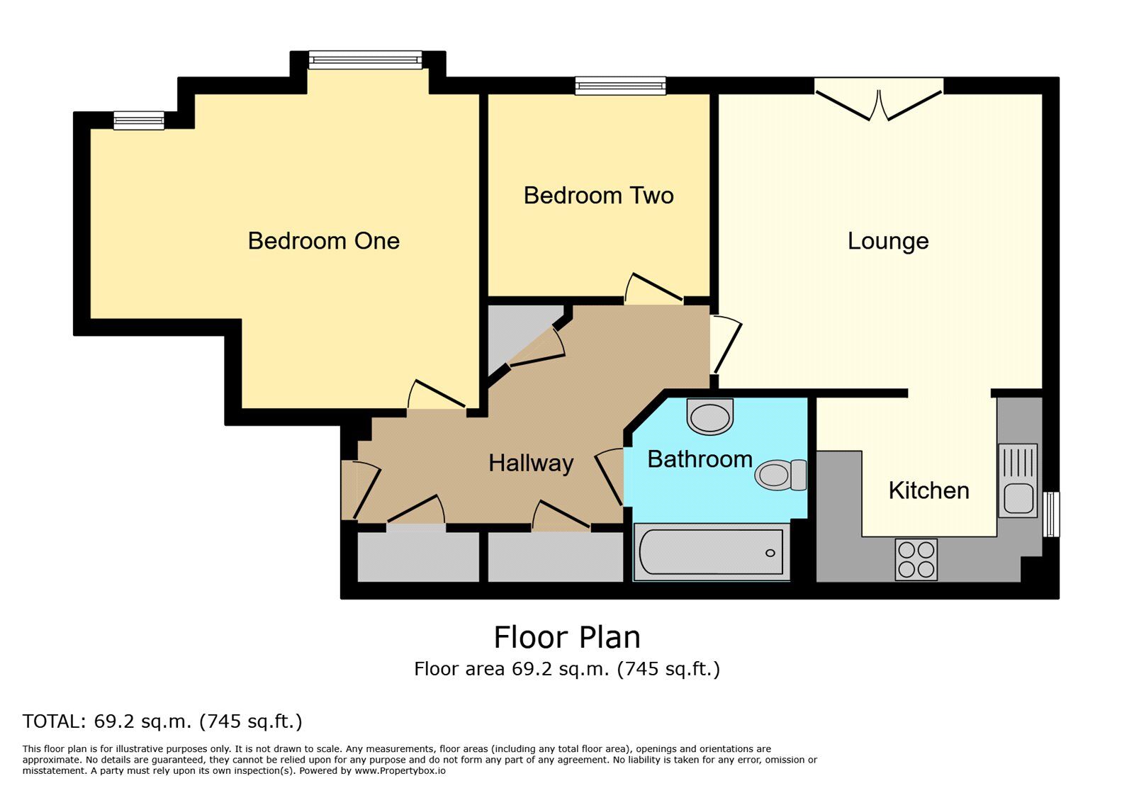 Floorplan of 2 bedroom  Flat for sale, St. James's Street, Portsmouth, Hampshire, PO1