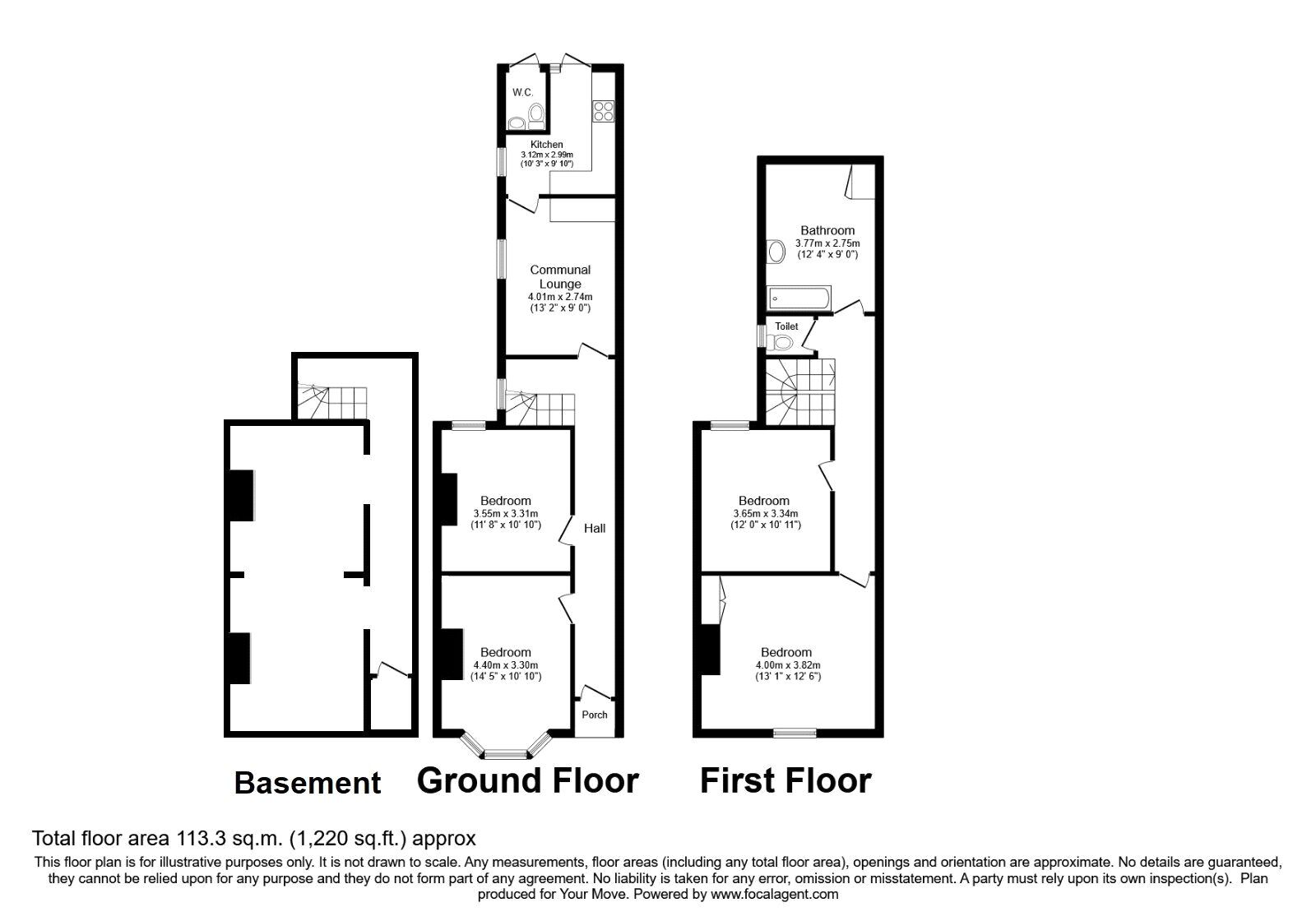 Floorplan of 2 bedroom Mid Terrace House for sale, Pains Road, Southsea, Hampshire, PO5