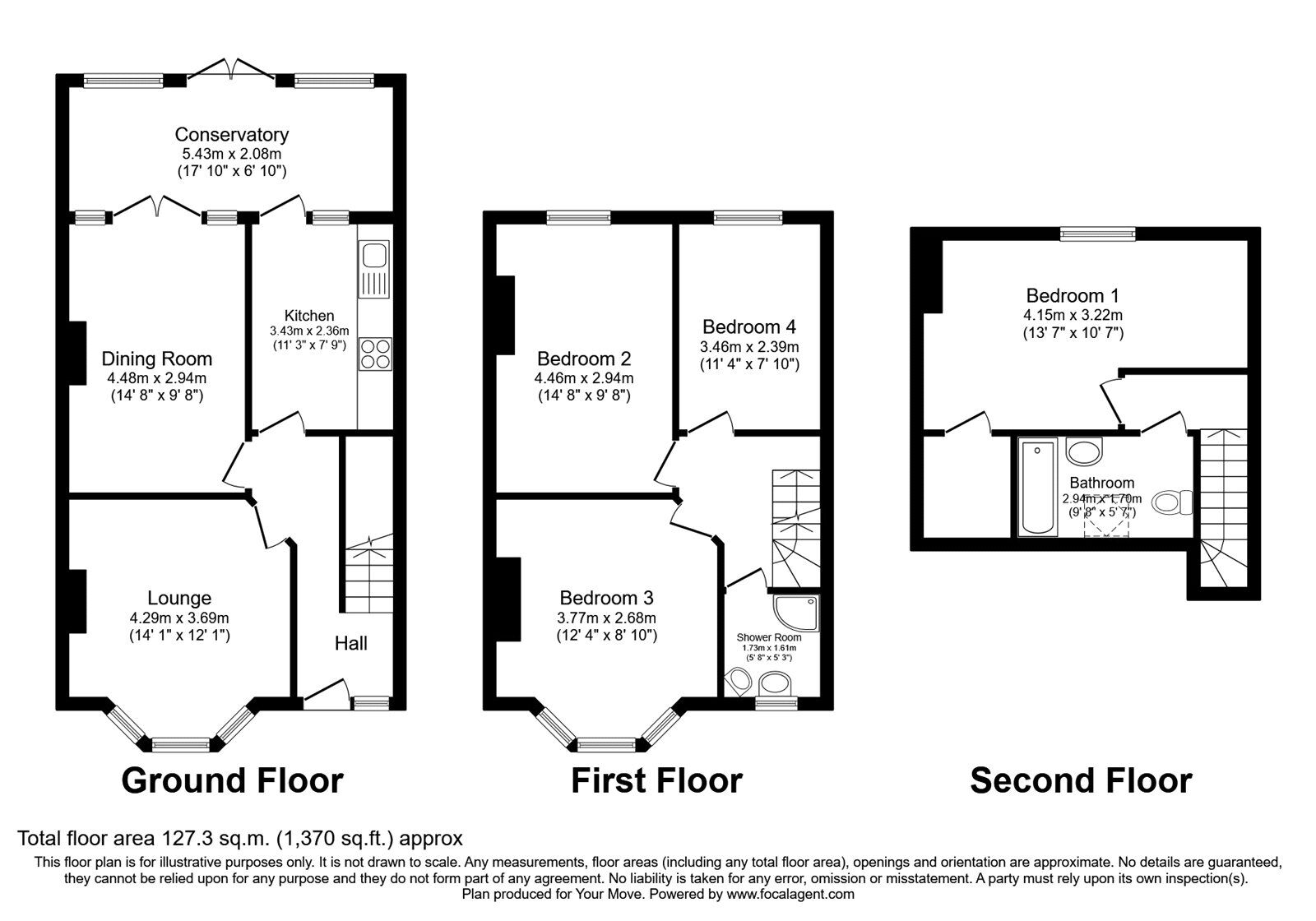 Floorplan of 5 bedroom  House to rent, Aston Road, Southsea, Hampshire, PO4