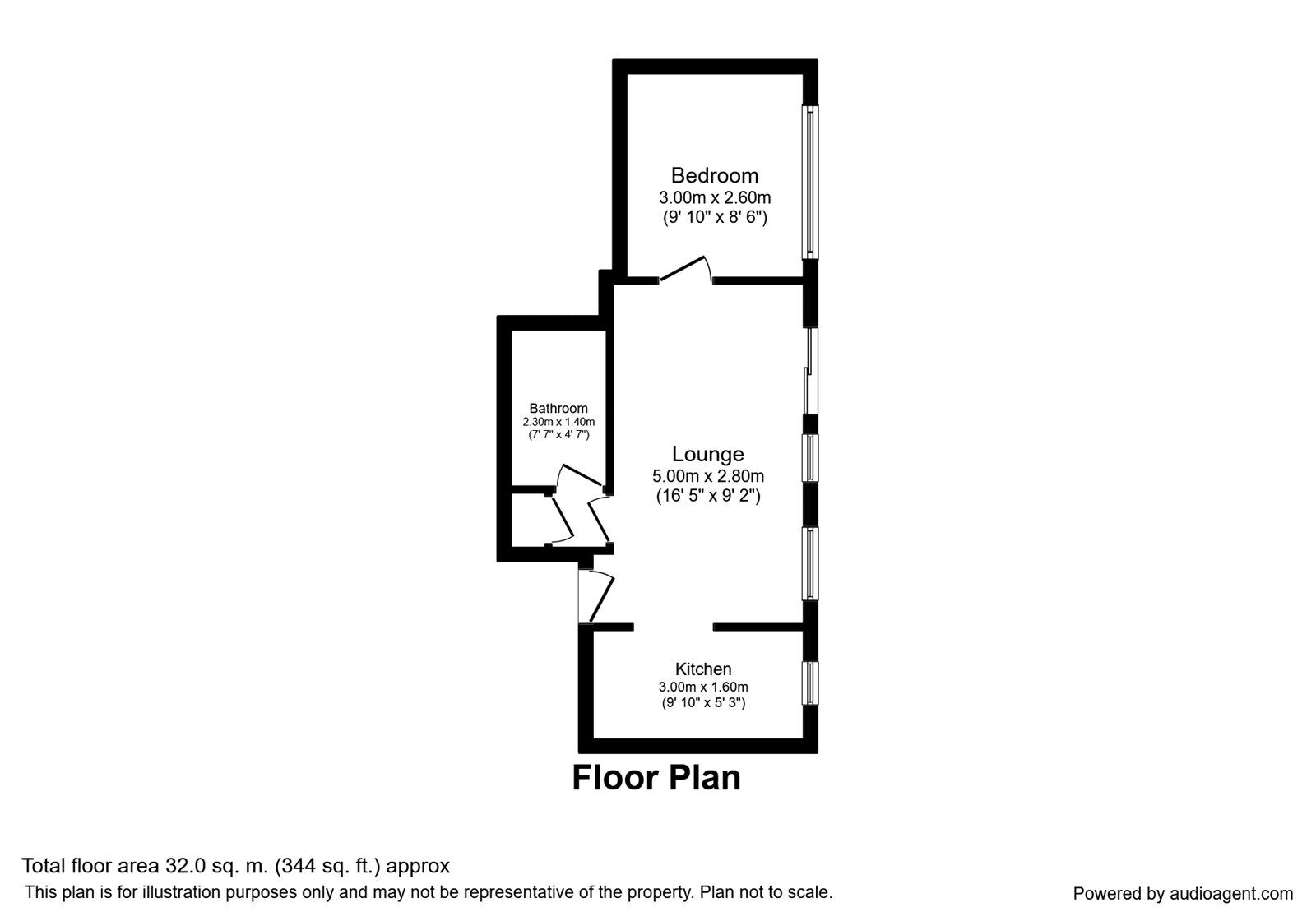 Floorplan of 1 bedroom  Flat for sale, Crombie Close, Waterlooville, Hampshire, PO8