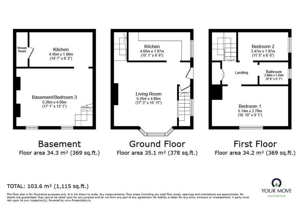 Floorplan of 2 bedroom End Terrace House for sale, Haslemere Road, Southsea, Hampshire, PO4