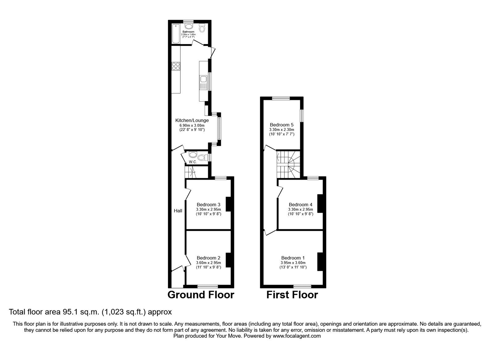 Floorplan of 5 bedroom  House to rent, Jessie Road, Southsea, Hampshire, PO4