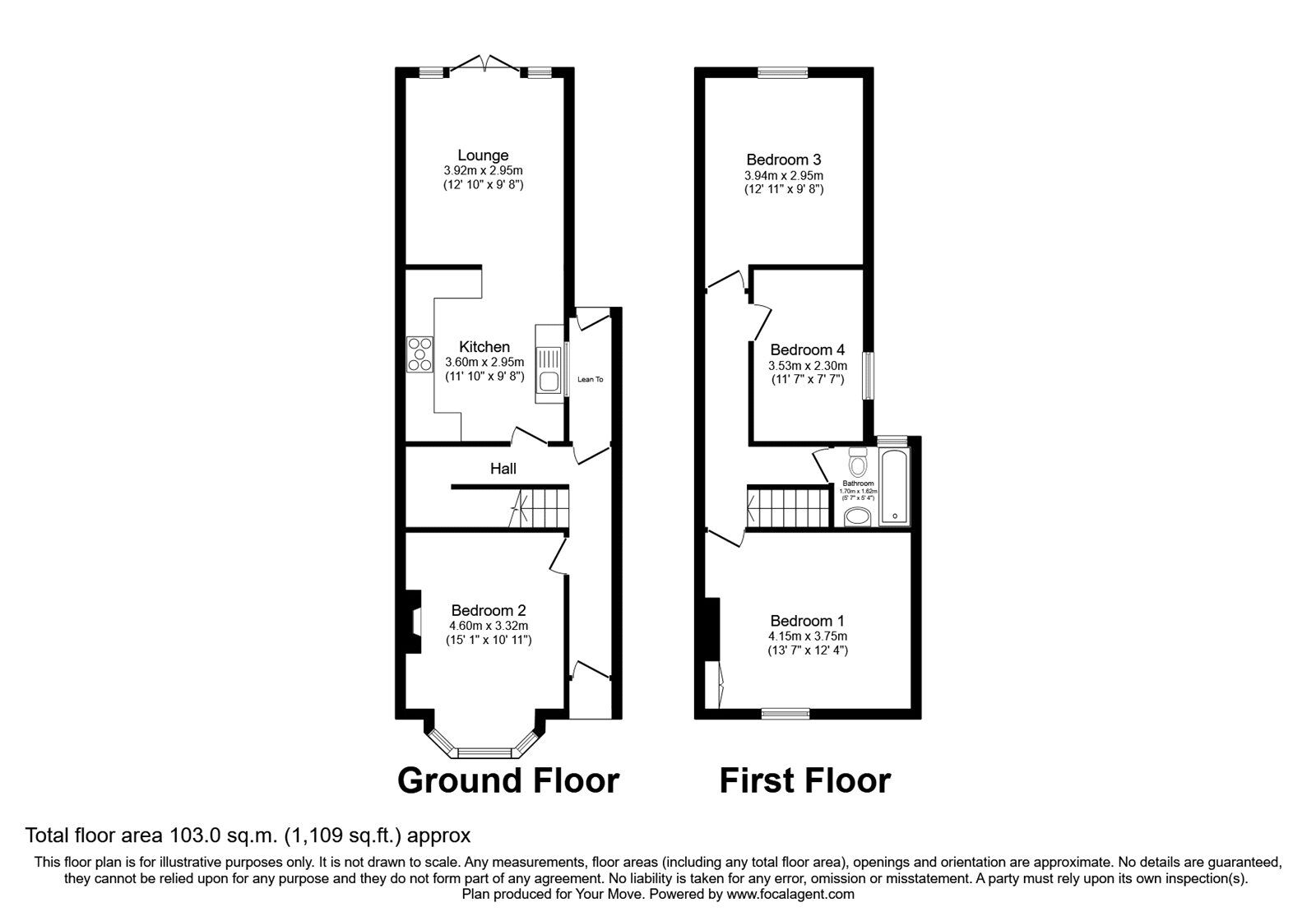 Floorplan of 4 bedroom  House to rent, Henley Road, Southsea, Hampshire, PO4