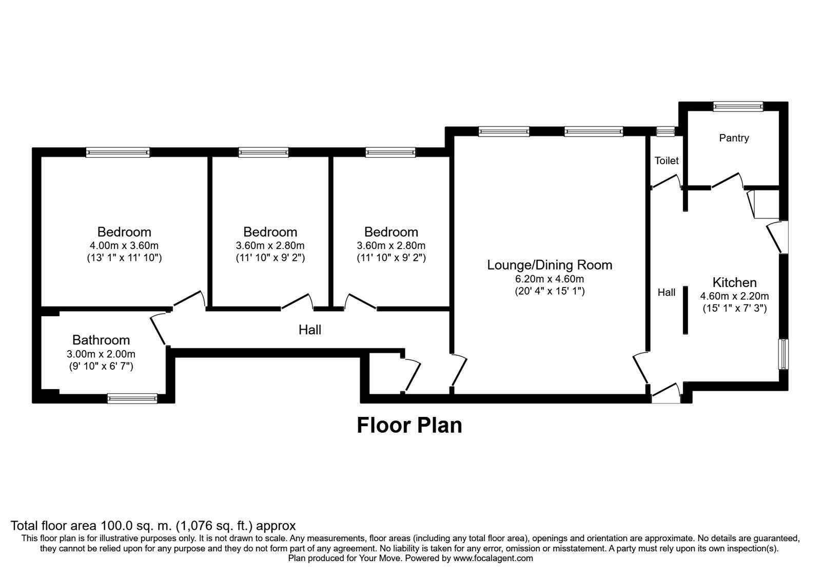 Floorplan of 3 bedroom  Flat for sale, Stamford Avenue, Hayling Island, Hampshire, PO11