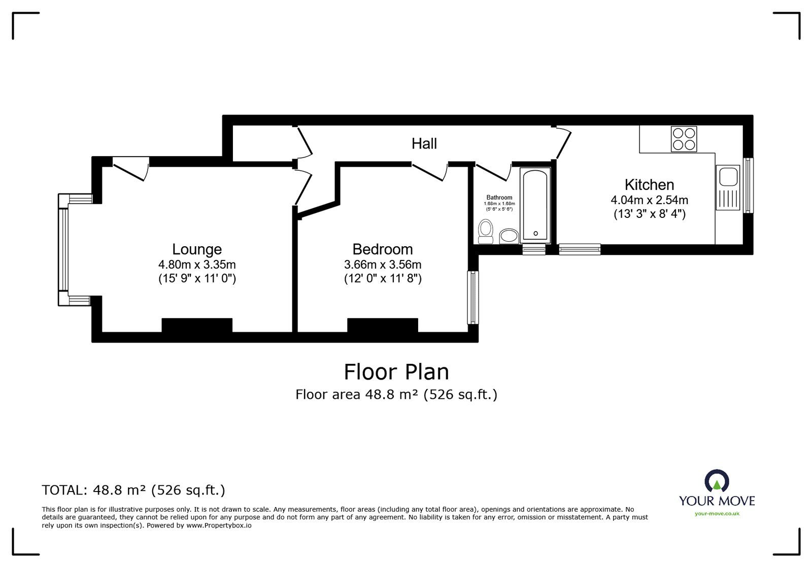 Floorplan of 1 bedroom  Flat for sale, St. Andrews Road, Southsea, Hampshire, PO5