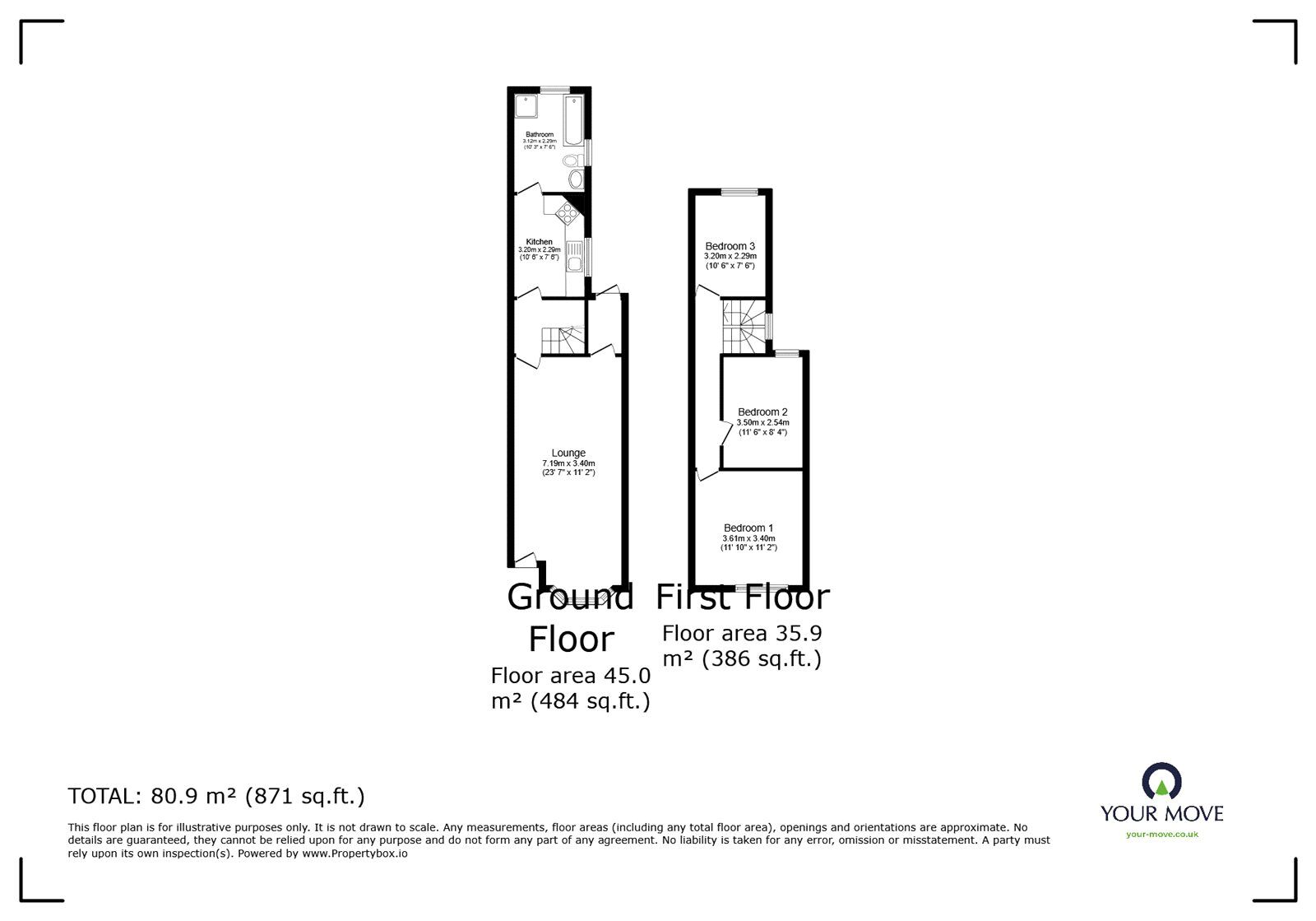 Floorplan of 3 bedroom  House to rent, Stamshaw Road, Portsmouth, Hampshire, PO2