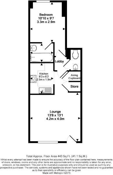 Floorplan of 1 bedroom  Flat for sale, Billys Copse, Havant, Hampshire, PO9