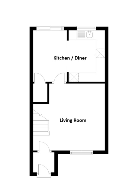 Floorplan of 2 bedroom Mid Terrace House for sale, Douglas Gardens, Havant, Hampshire, PO9