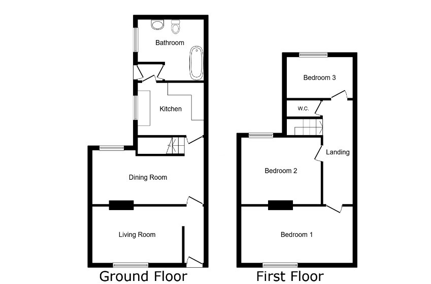 Floorplan of 3 bedroom Mid Terrace House for sale, Wisborough Road, Southsea, Hampshire, PO5