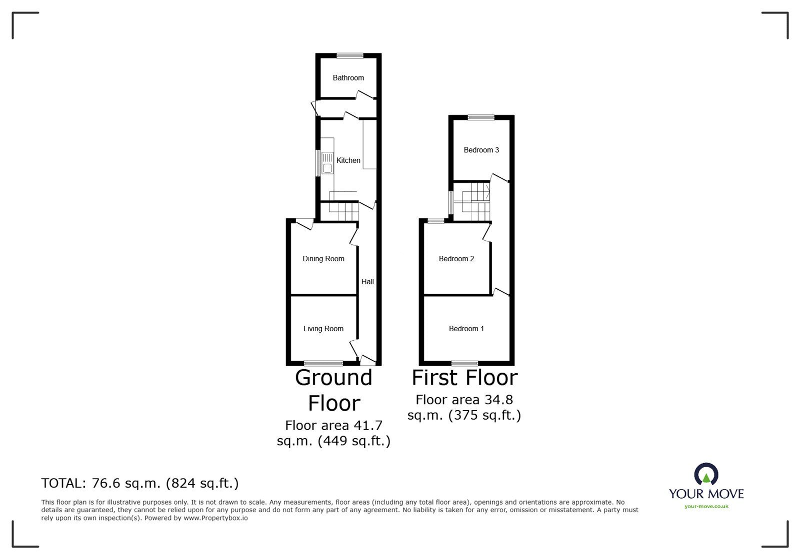 Floorplan of 3 bedroom Mid Terrace House for sale, Liverpool Road, Portsmouth, PO1