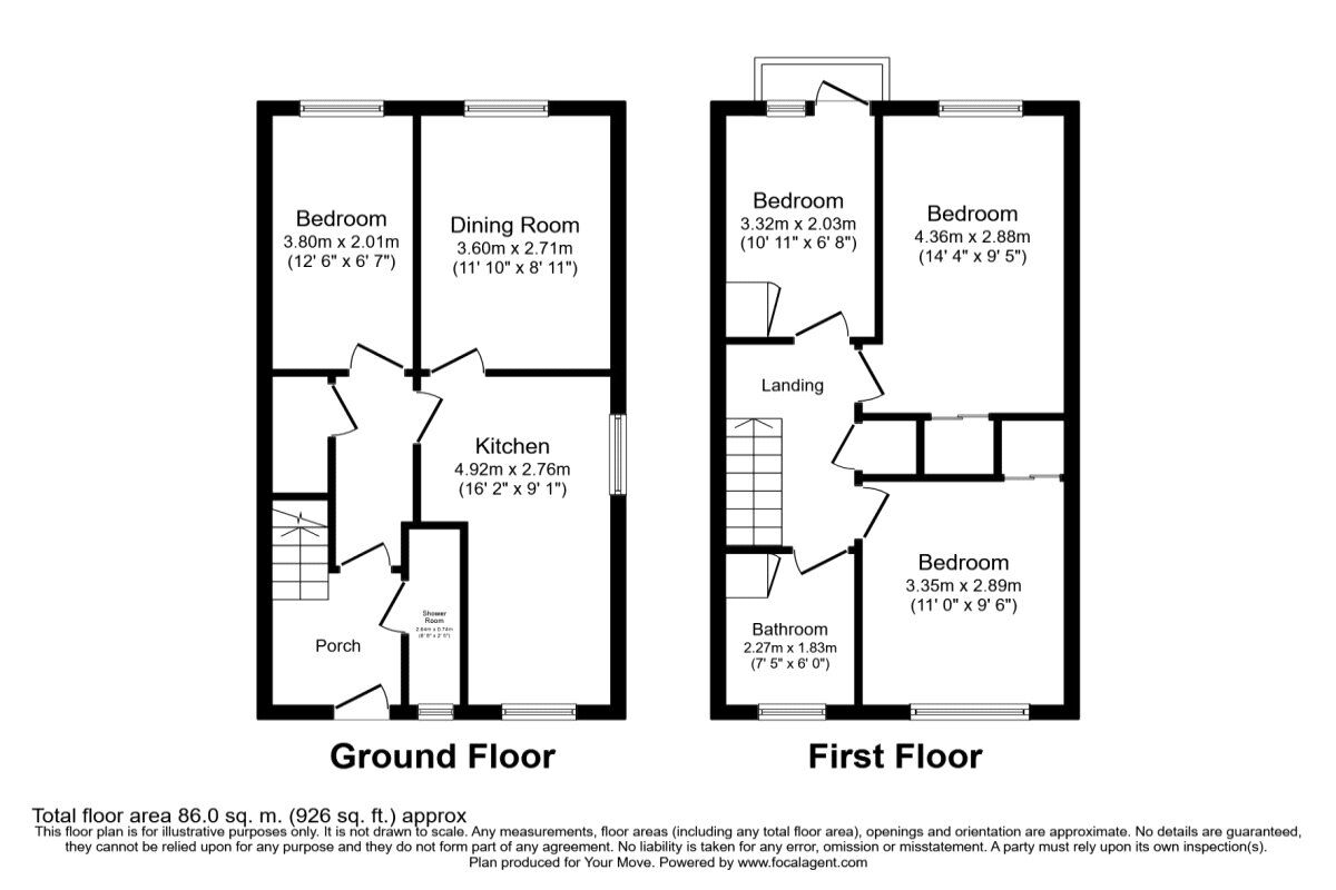 Floorplan of 4 bedroom  Flat to rent, Cottage Grove, Southsea, Hampshire, PO5