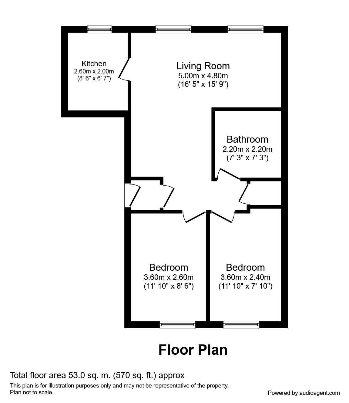 Floorplan of 2 bedroom  Flat for sale, New Road, Portsmouth, Hampshire, PO2