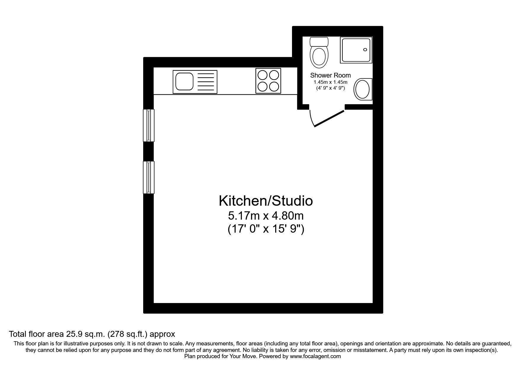 Floorplan of  Flat to rent, Campbell Road, Southsea, Hampshire, PO5