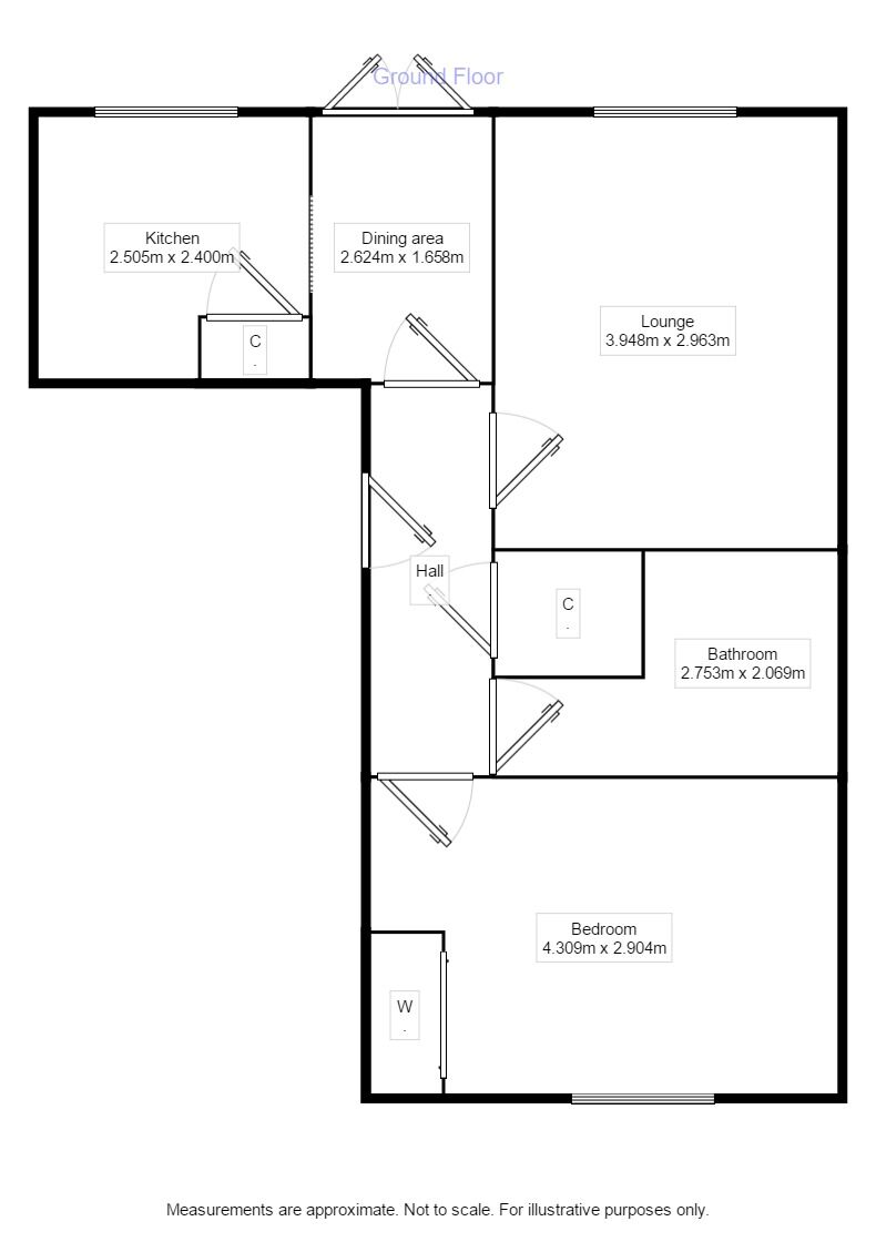 Floorplan of 1 bedroom  Flat to rent, Drip Road, Stirling, FK8