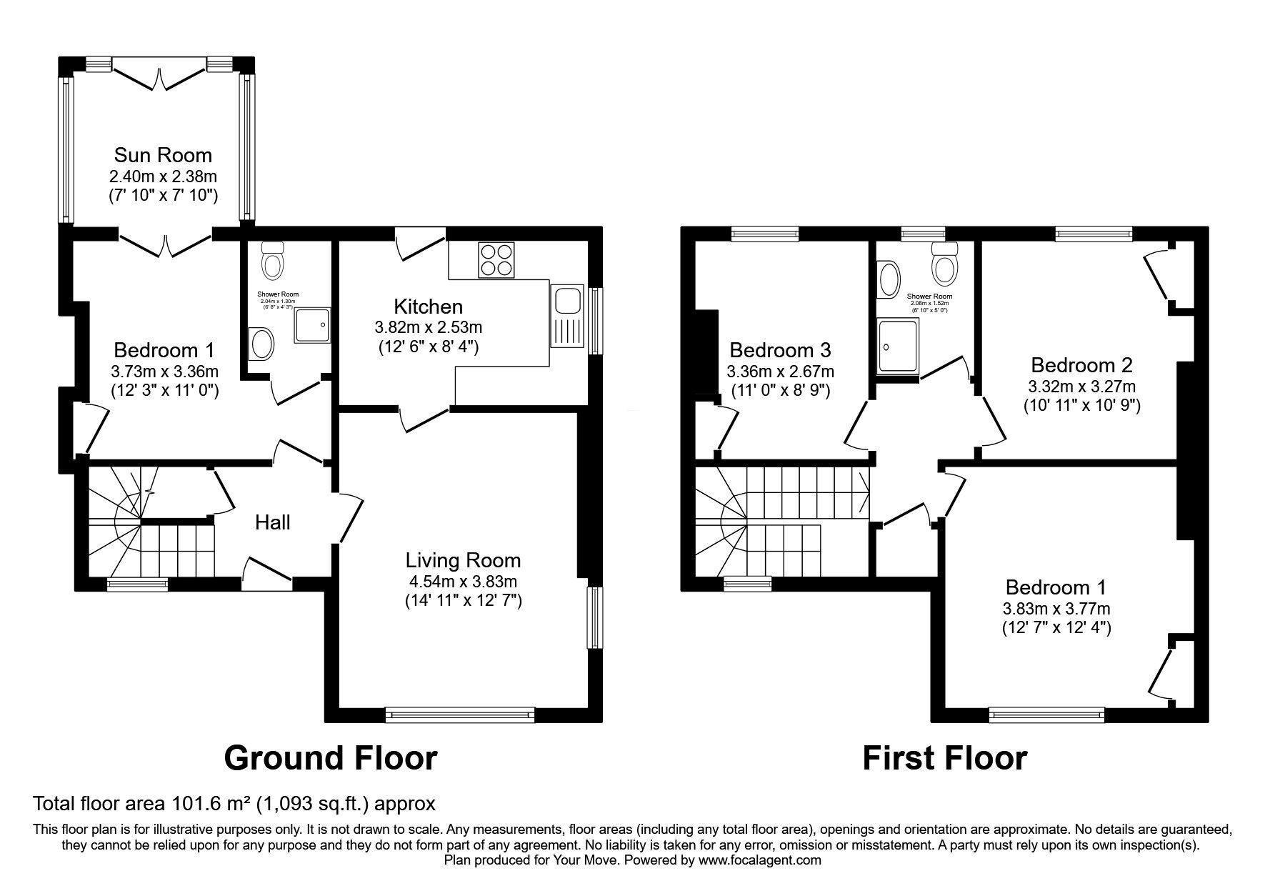 Floorplan of 4 bedroom Semi Detached House for sale, Berryhill, Cowie, Stirlingshire, FK7