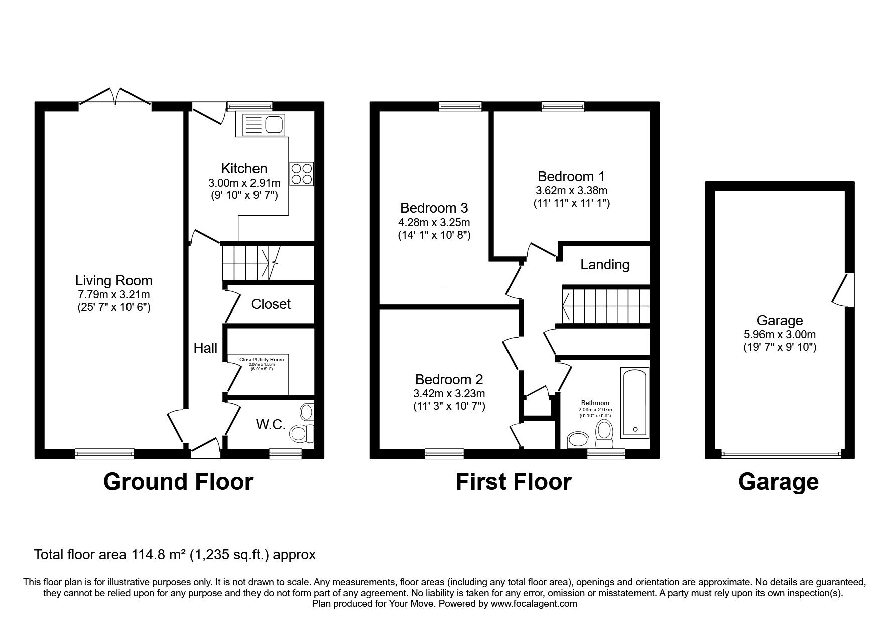 Floorplan of 3 bedroom Semi Detached House for sale, Broompark West, Menstrie, Clackmannanshire, FK11