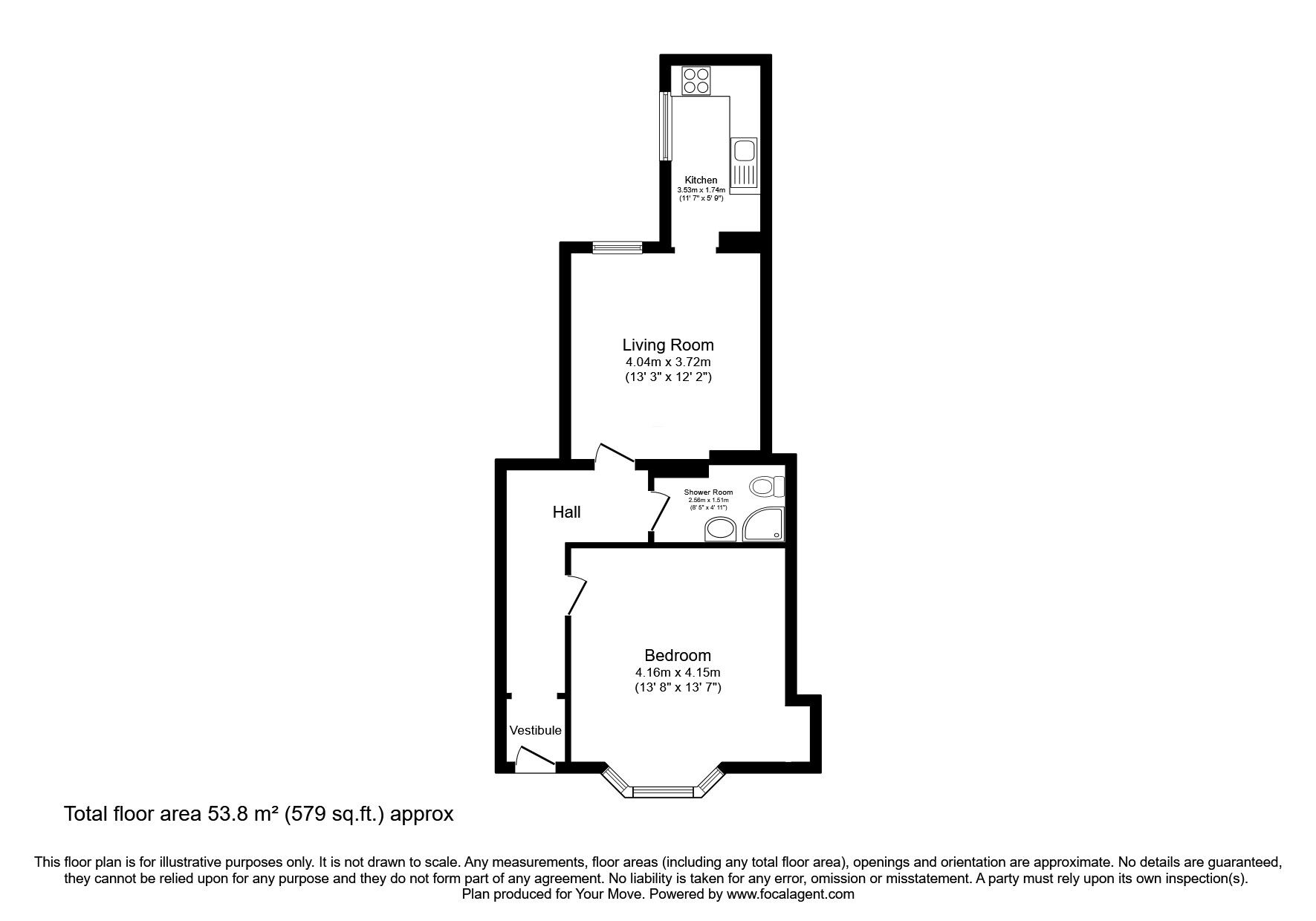 Floorplan of 1 bedroom  Flat for sale, Shaftesbury Street, Alloa, Clackmannanshire, FK10