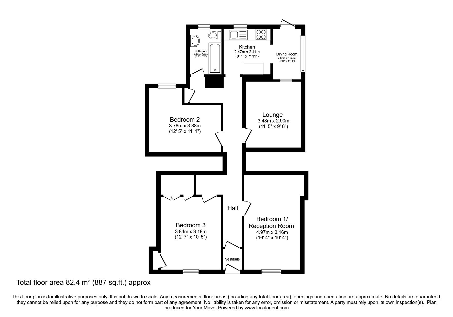 Floorplan of 3 bedroom Semi Detached House for sale, Ochil Street, Tillicoultry, Clackmannanshire, FK13