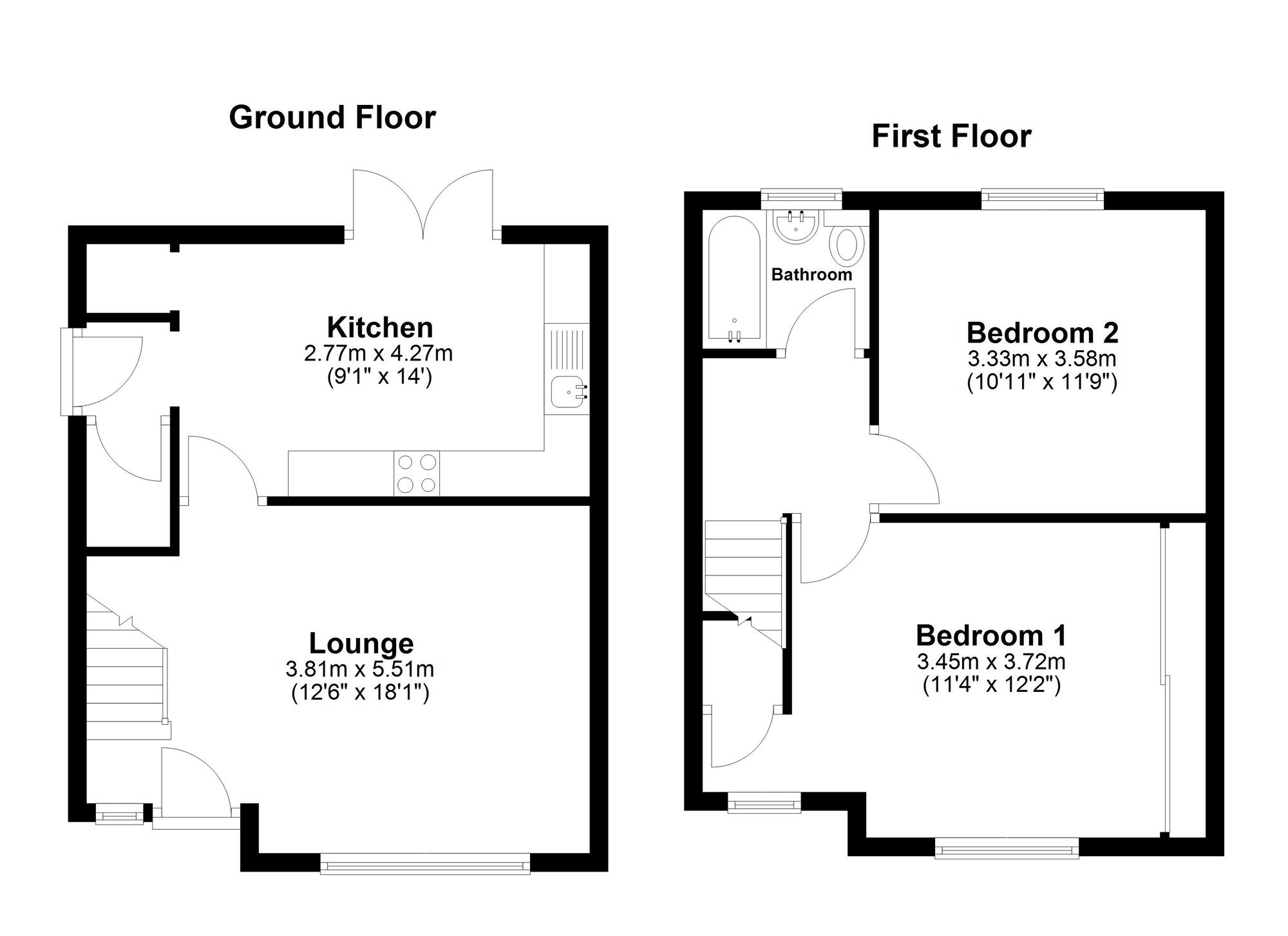 Floorplan of 2 bedroom Semi Detached House for sale, Bevan Avenue, Sunderland, SR2