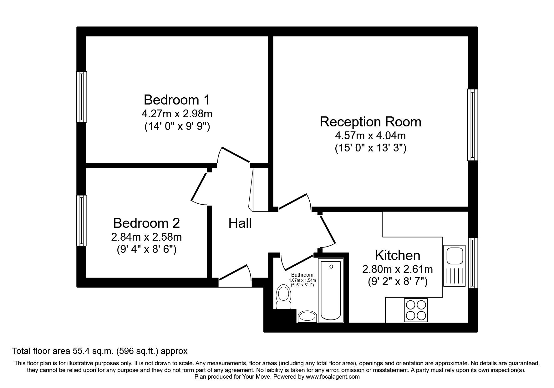 Floorplan of 2 bedroom  Flat to rent, Jengar Close, Sutton, SM1