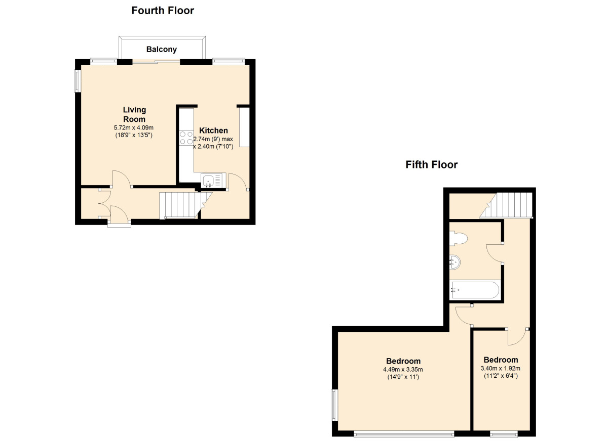 Floorplan of 2 bedroom  Flat to rent, Leith Towers, Grange Vale, Sutton, SM2