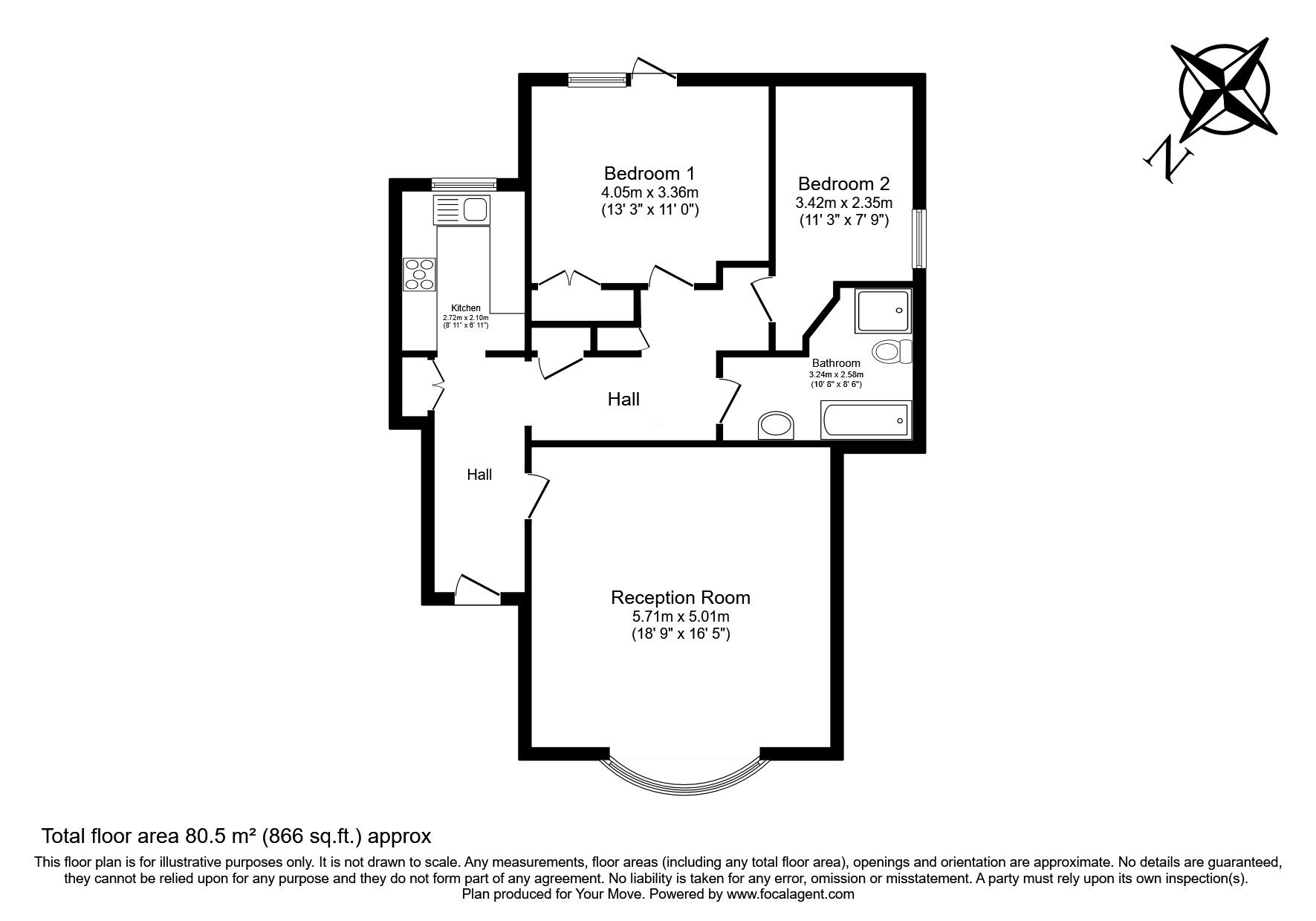 Floorplan of 2 bedroom  Flat to rent, Brighton Road, Sutton, SM2