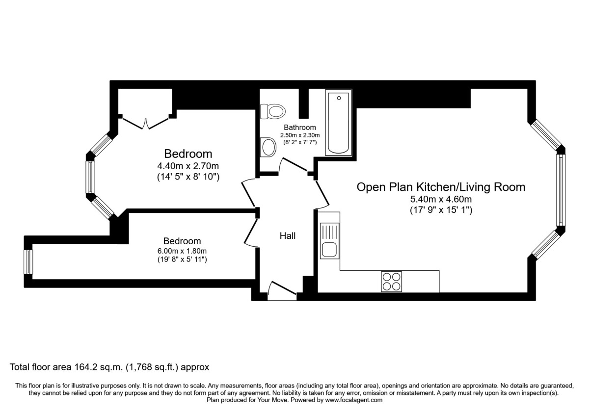 Floorplan of 2 bedroom  Flat to rent, Toward Road, Sunderland, SR1