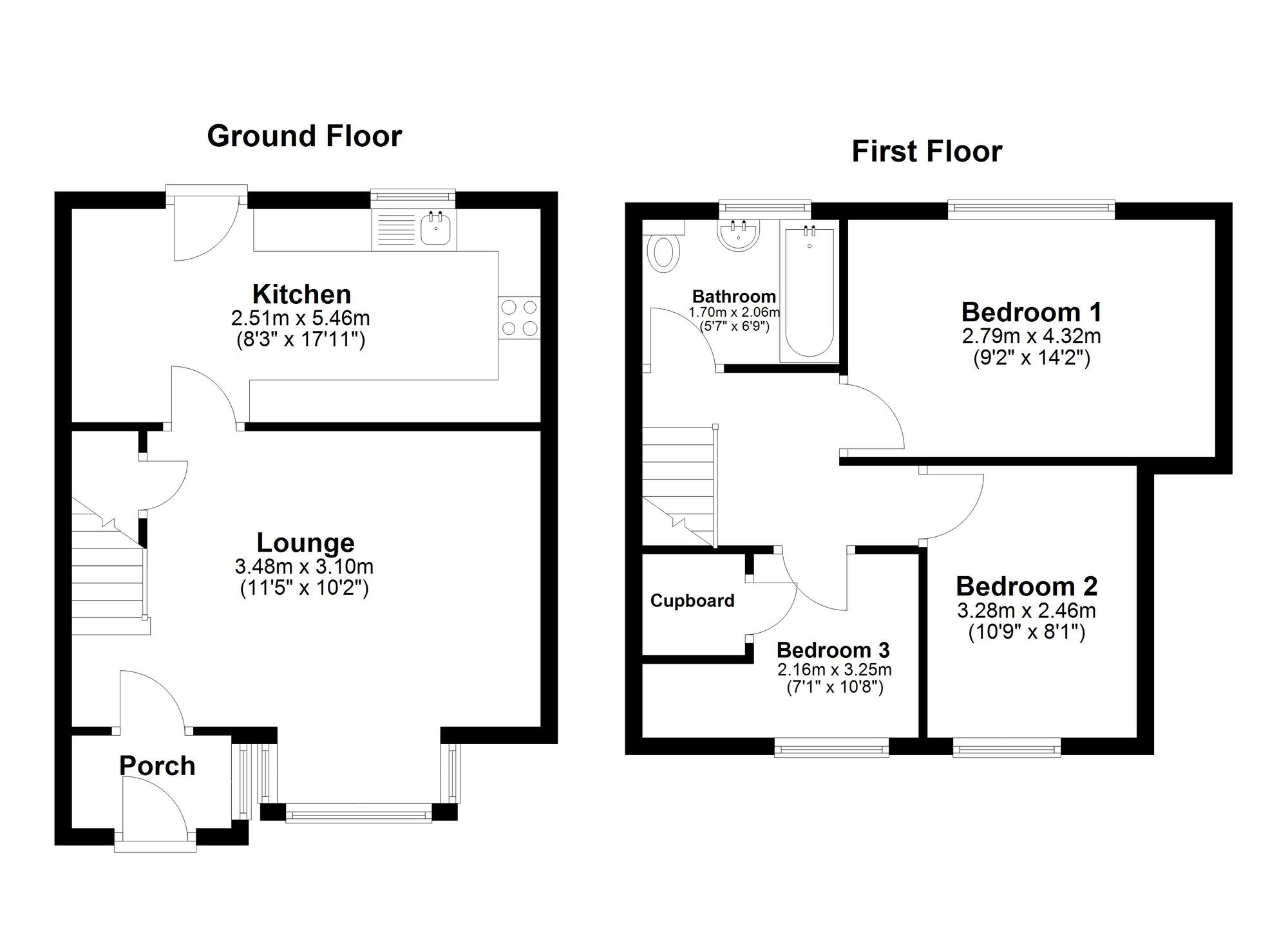 Floorplan of 3 bedroom Mid Terrace House for sale, Castleford Road, Sunderland, Tyne and Wear, SR5