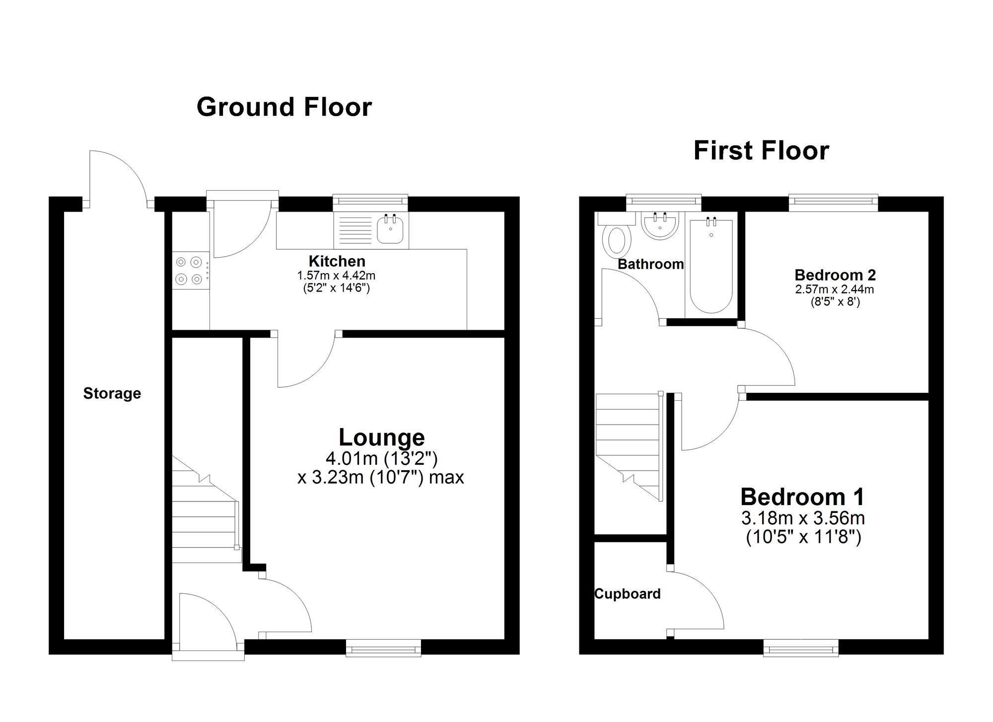 Floorplan of 2 bedroom End Terrace House for sale, The Broadway, Sunderland, Tyne and Wear, SR4