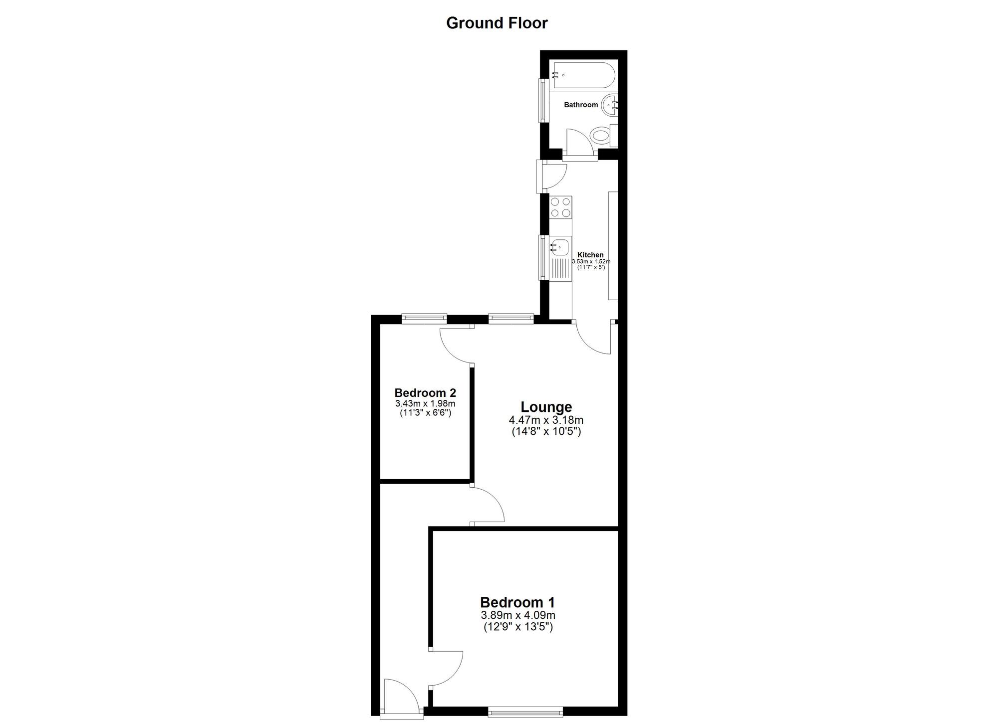 Floorplan of 2 bedroom Mid Terrace House for sale, Eglinton Street, Sunderland, Tyne and Wear, SR5