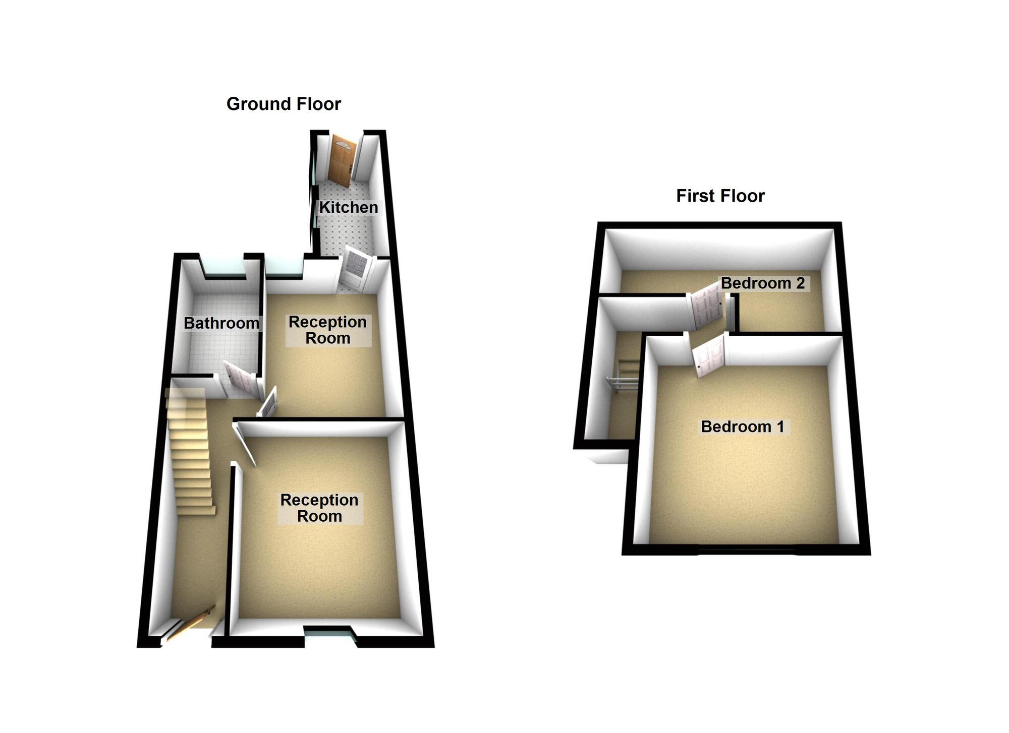 Floorplan of 2 bedroom Mid Terrace House for sale, Rose Street, Sunderland, Tyne and Wear, SR4