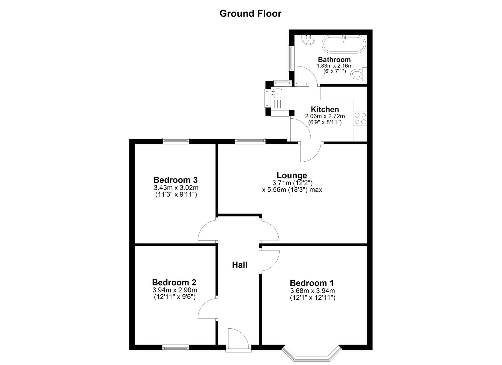 Floorplan of 3 bedroom Mid Terrace House for sale, Hawarden Crescent, Sunderland, Tyne and Wear, SR4