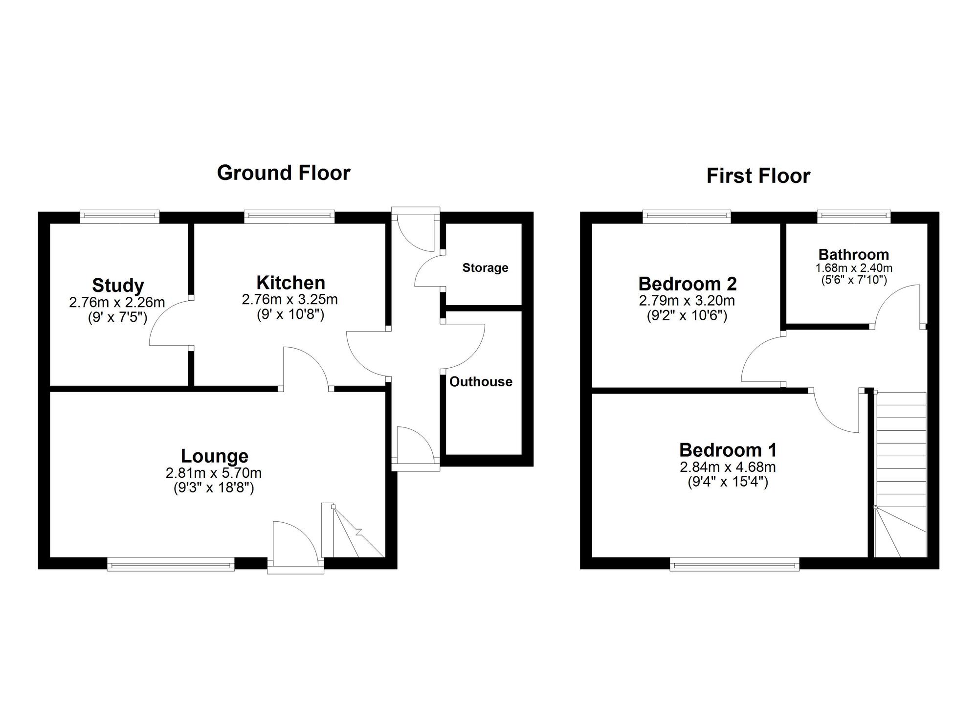 Floorplan of 2 bedroom Semi Detached House for sale, Tuscan Road, Sunderland, Tyne and Wear, SR3