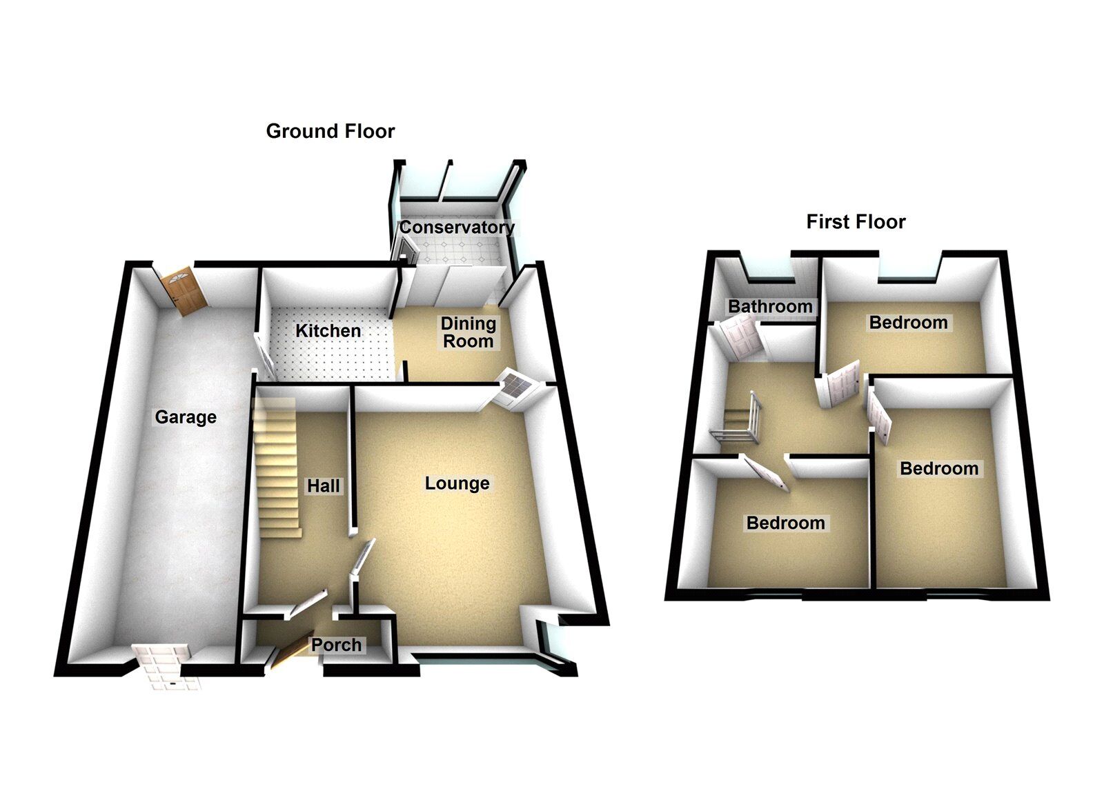 Floorplan of 3 bedroom Semi Detached House for sale, Petersfield Road, Sunderland, Tyne and Wear, SR4