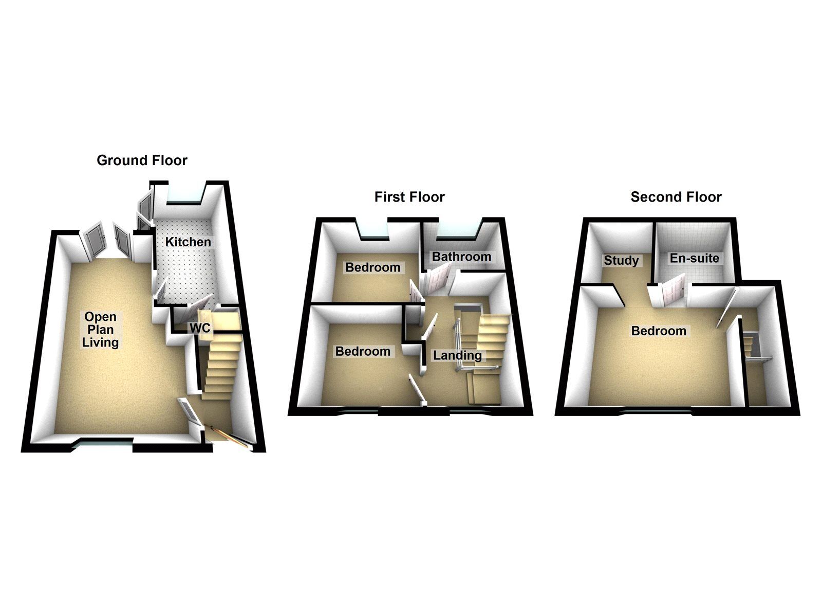 Floorplan of 3 bedroom Semi Detached House for sale, Woodham Drive, Sunderland, Tyne and Wear, SR2