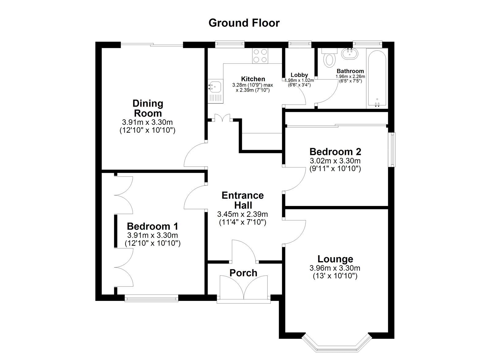 Floorplan of 2 bedroom Semi Detached House for sale, Winalot Avenue, Sunderland, Tyne and Wear, SR2