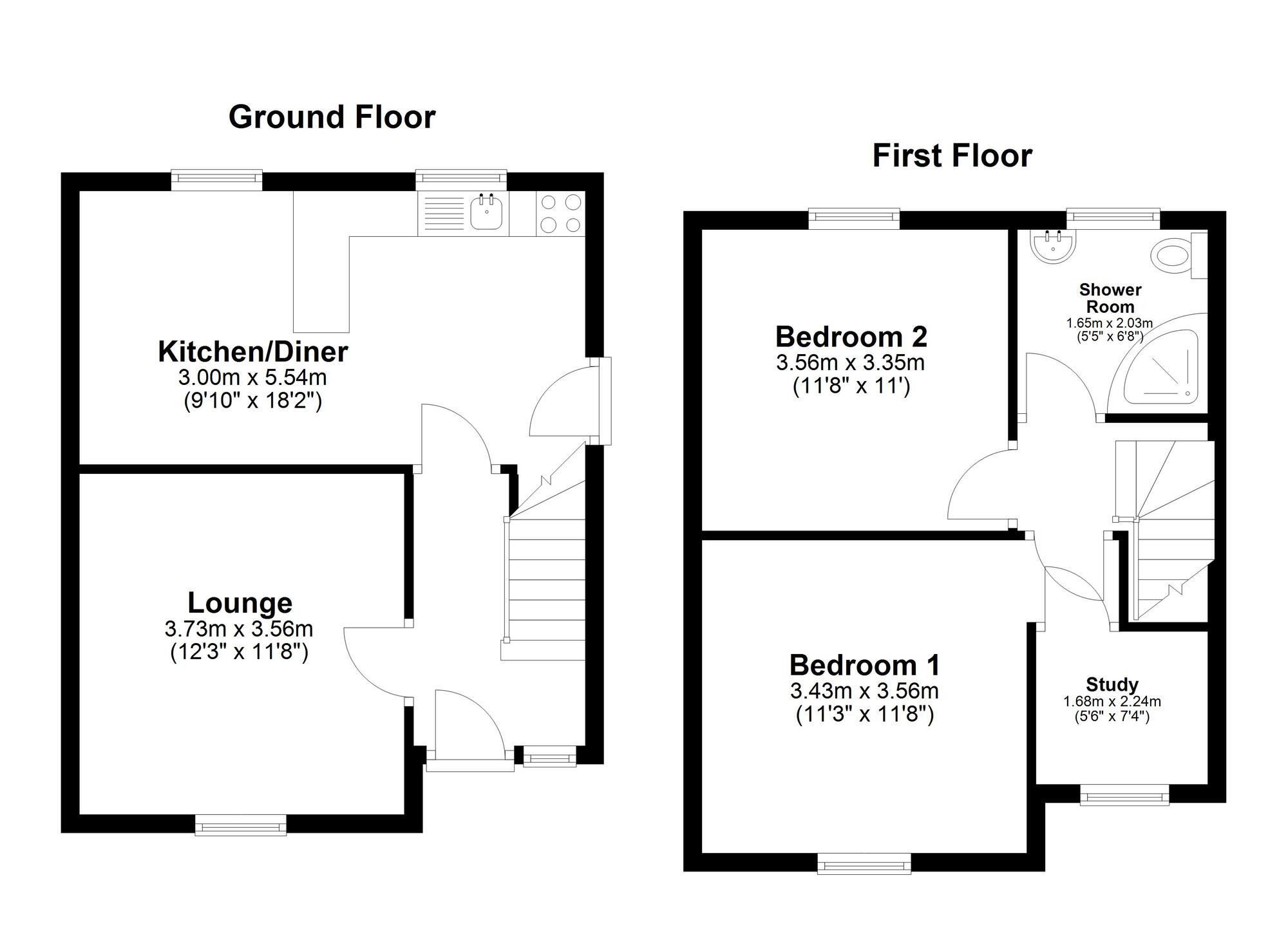 Floorplan of 2 bedroom Semi Detached House for sale, Shaftesbury Avenue, Sunderland, Tyne and Wear, SR2