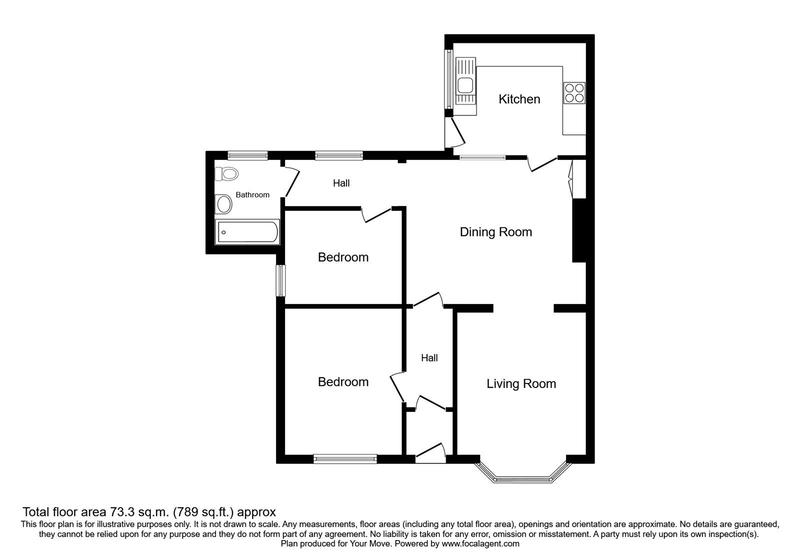 Floorplan of 2 bedroom Mid Terrace House for sale, Cheviot Street, Sunderland, Tyne and Wear, SR4