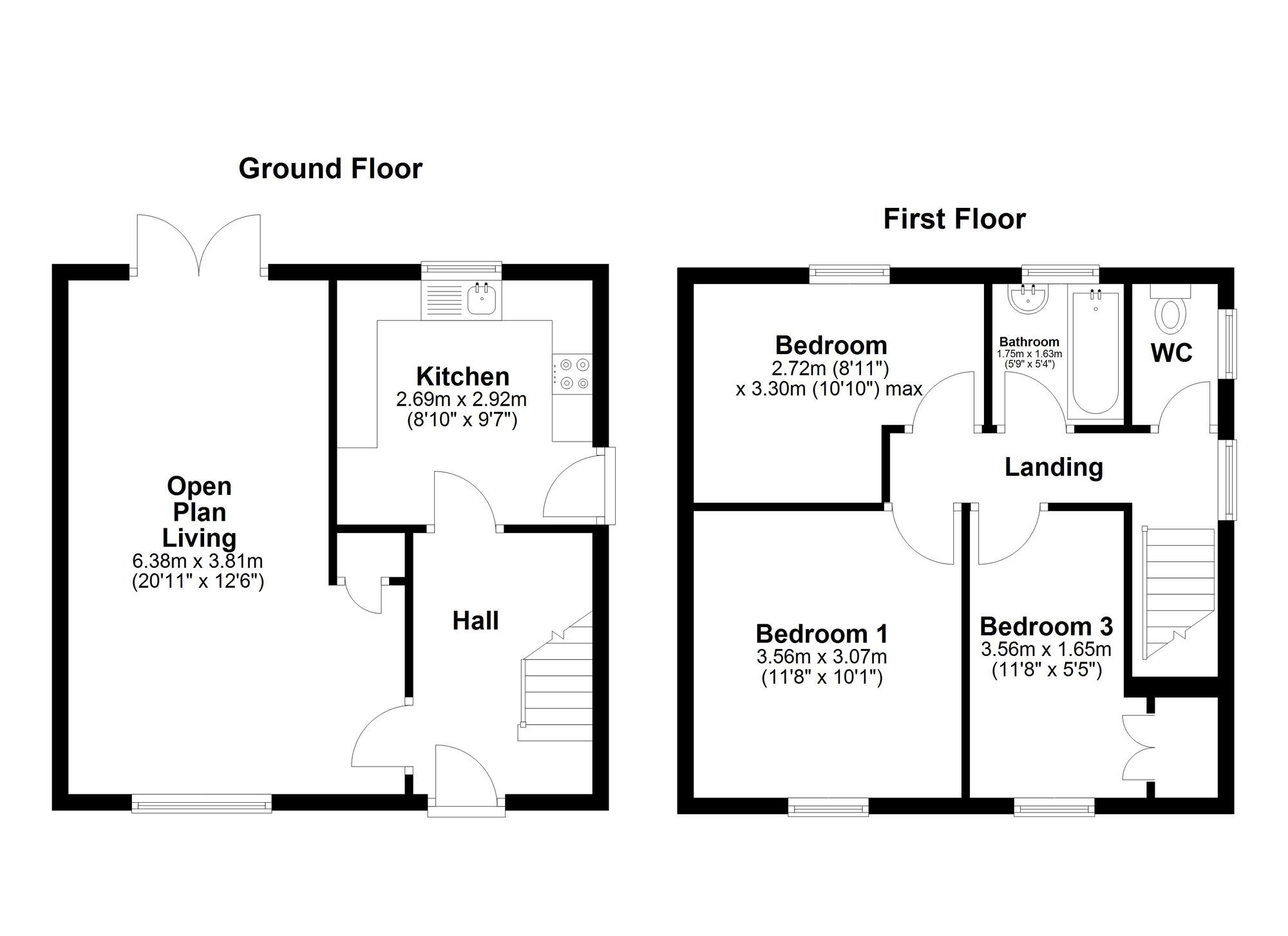 Floorplan of 3 bedroom Semi Detached House for sale, Trident Road, Sunderland, Tyne and Wear, SR3