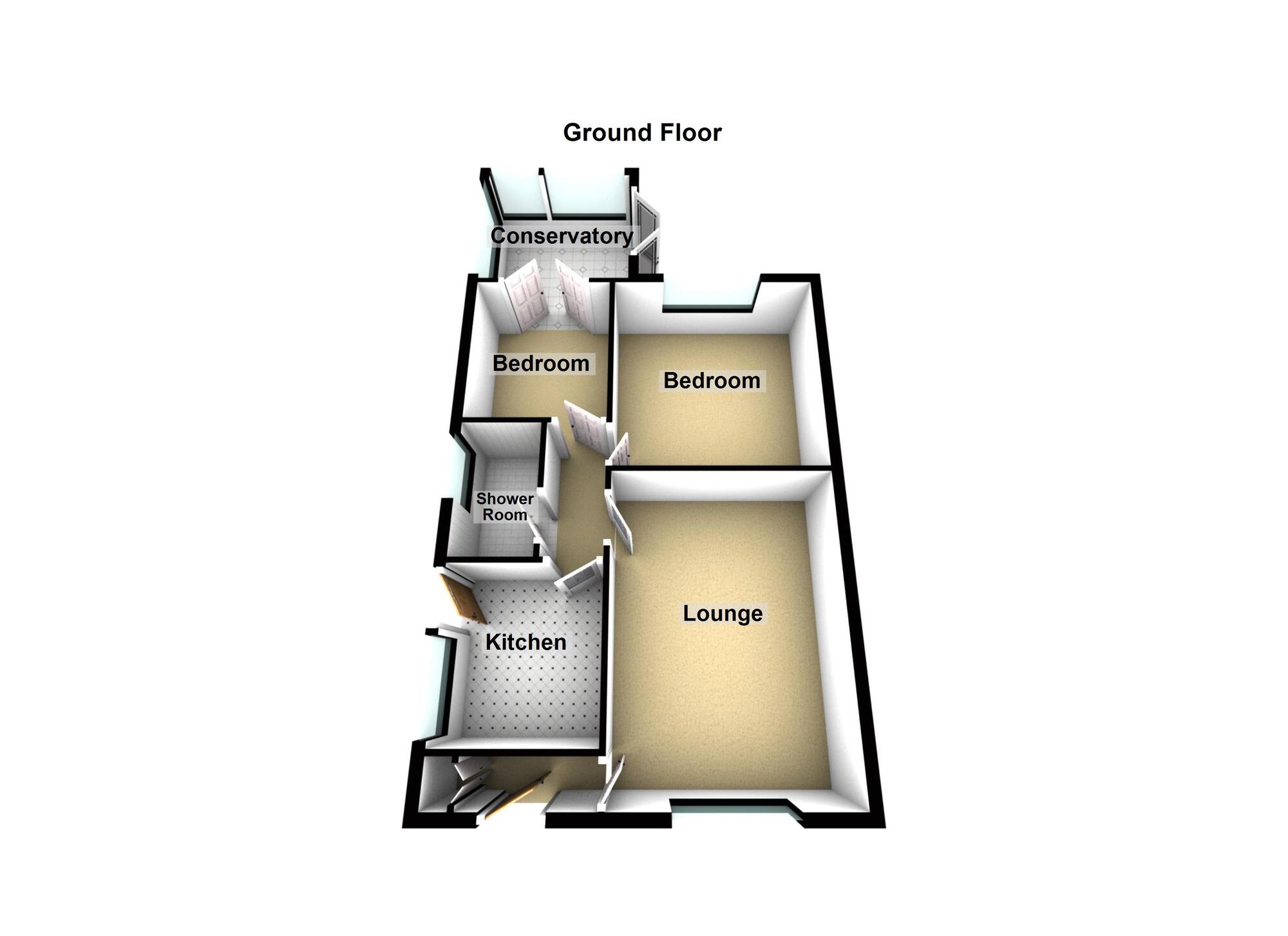 Floorplan of 2 bedroom Semi Detached Bungalow for sale, Bramley Close, Sunderland, Tyne and Wear, SR4