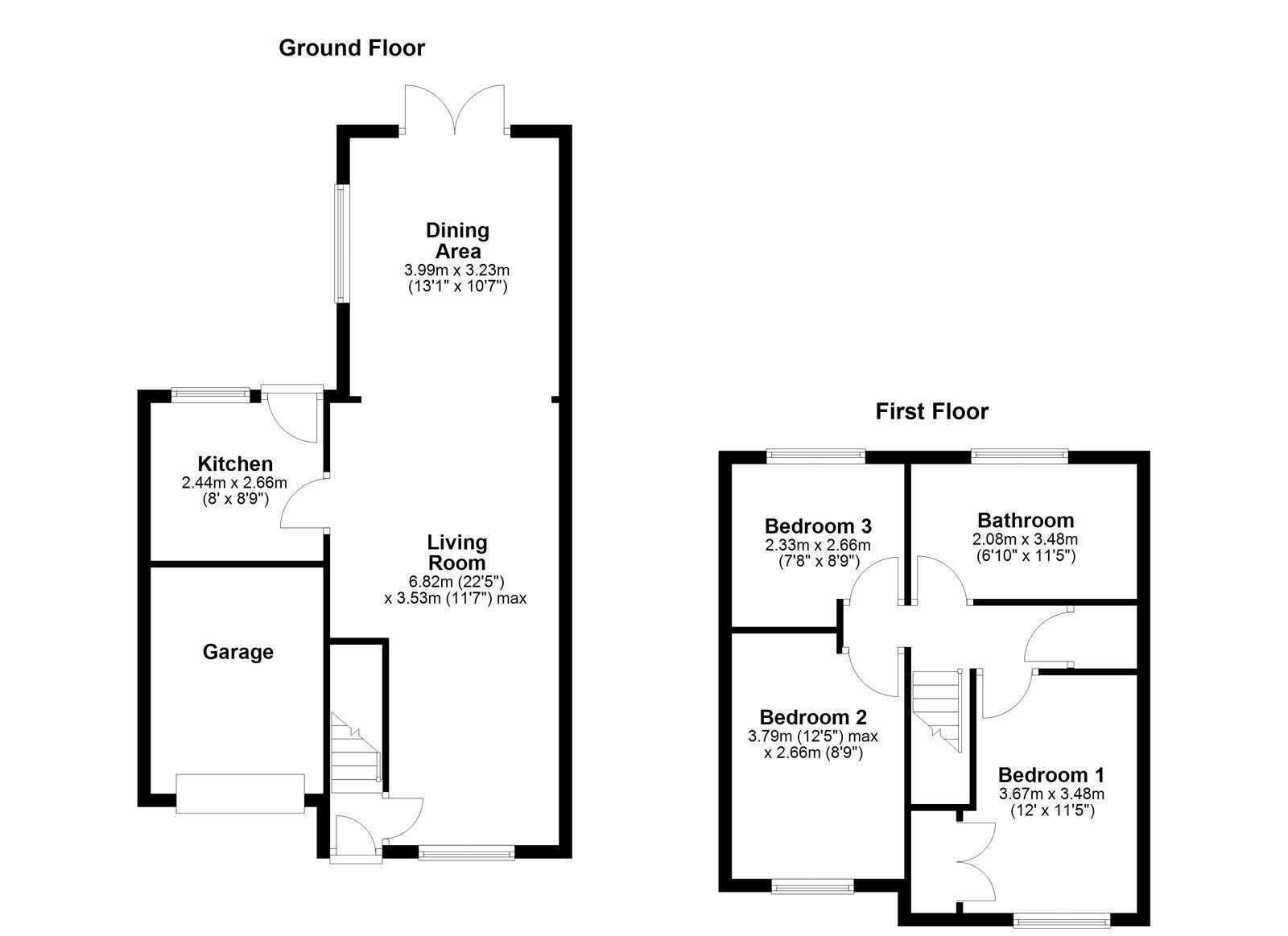 Floorplan of 3 bedroom Semi Detached House for sale, Bowlynn Close, Sunderland, Tyne and Wear, SR3