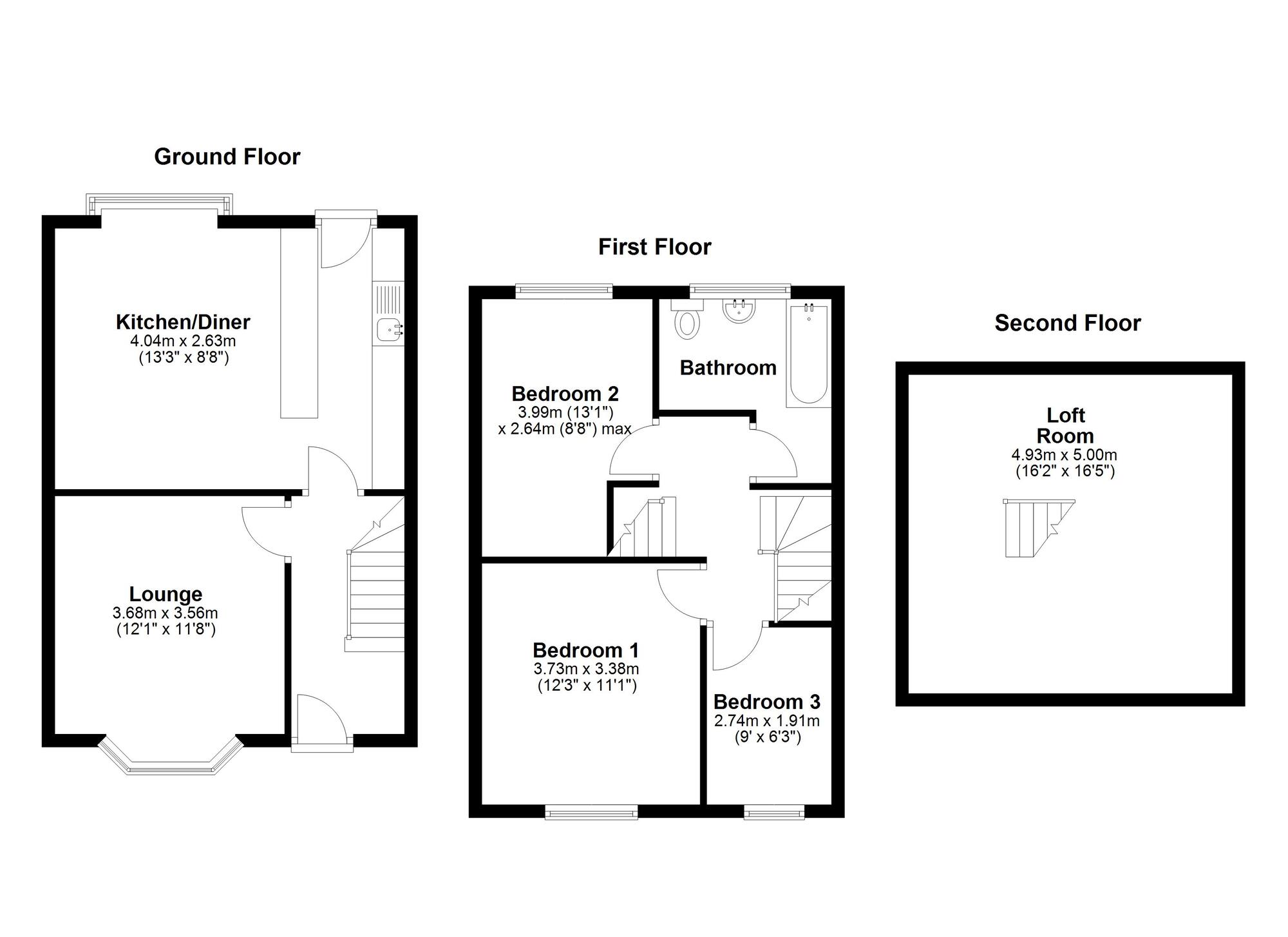 Floorplan of 3 bedroom End Terrace House for sale, Hurstwood Road, Sunderland, Tyne and Wear, SR4