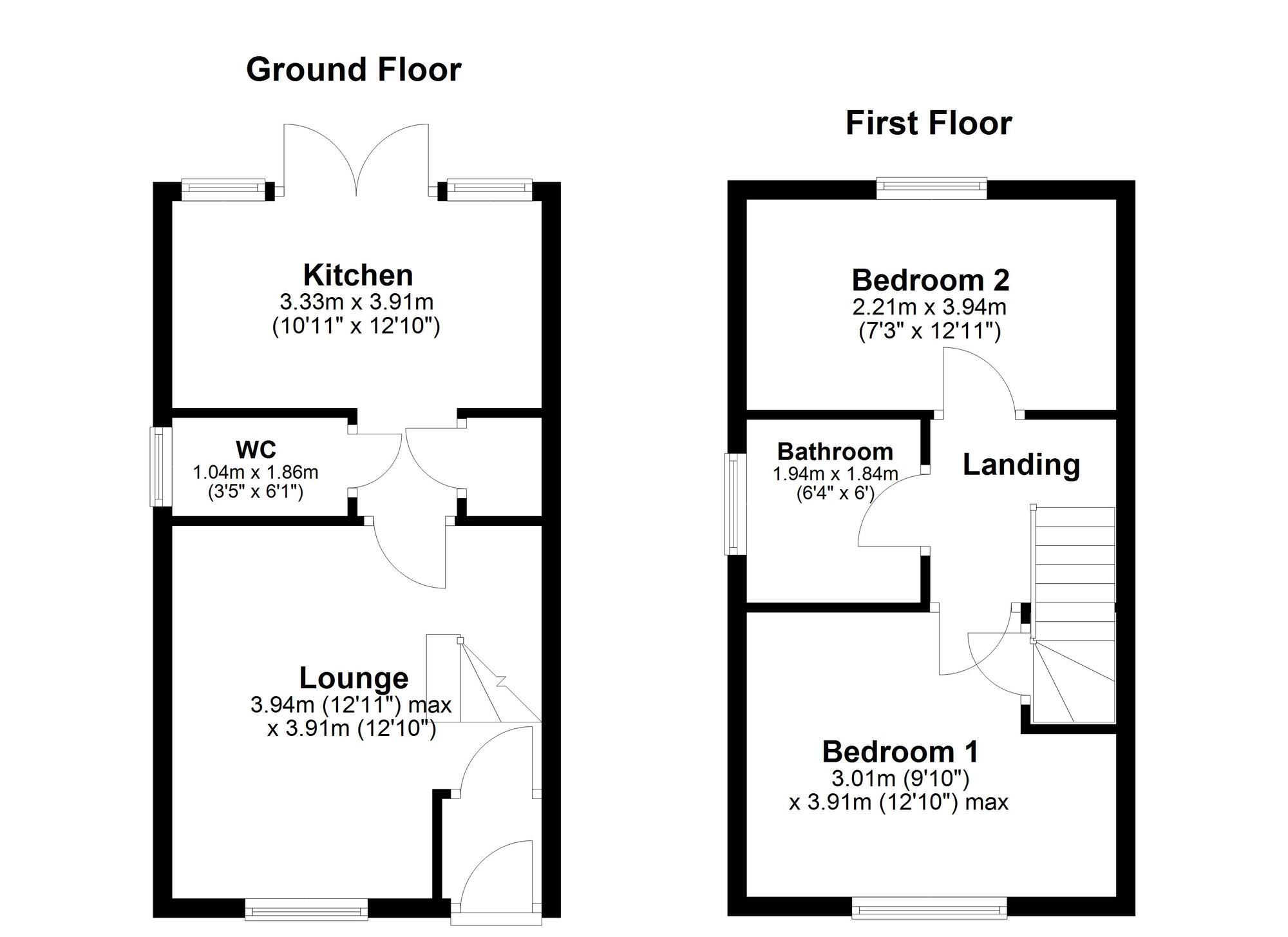 Floorplan of 2 bedroom End Terrace House for sale, Greenstem Way, Ryhope, Tyne and Wear, SR2