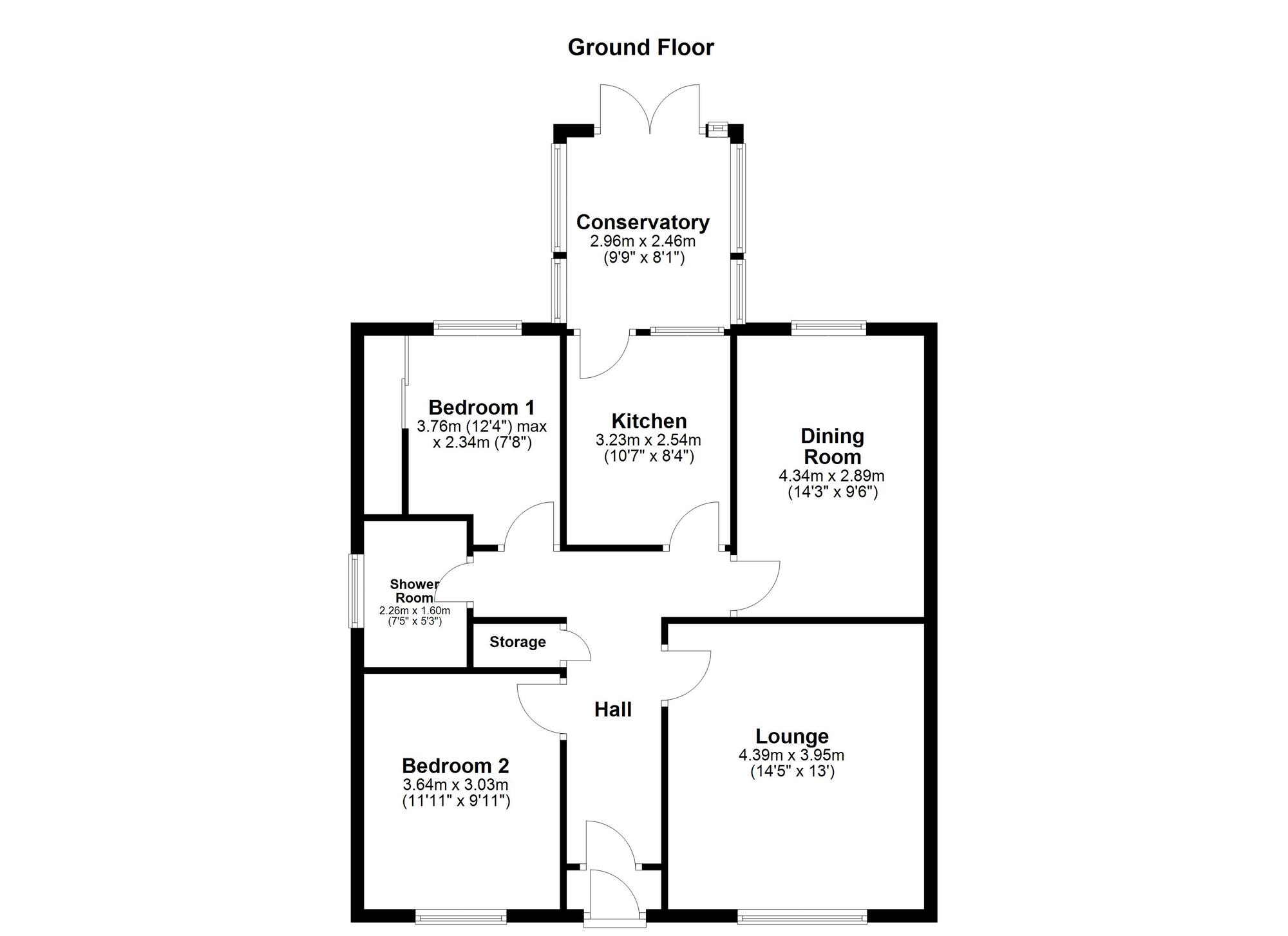 Floorplan of 2 bedroom Semi Detached Bungalow for sale, Lyndon Drive, East Boldon, Tyne and Wear, NE36