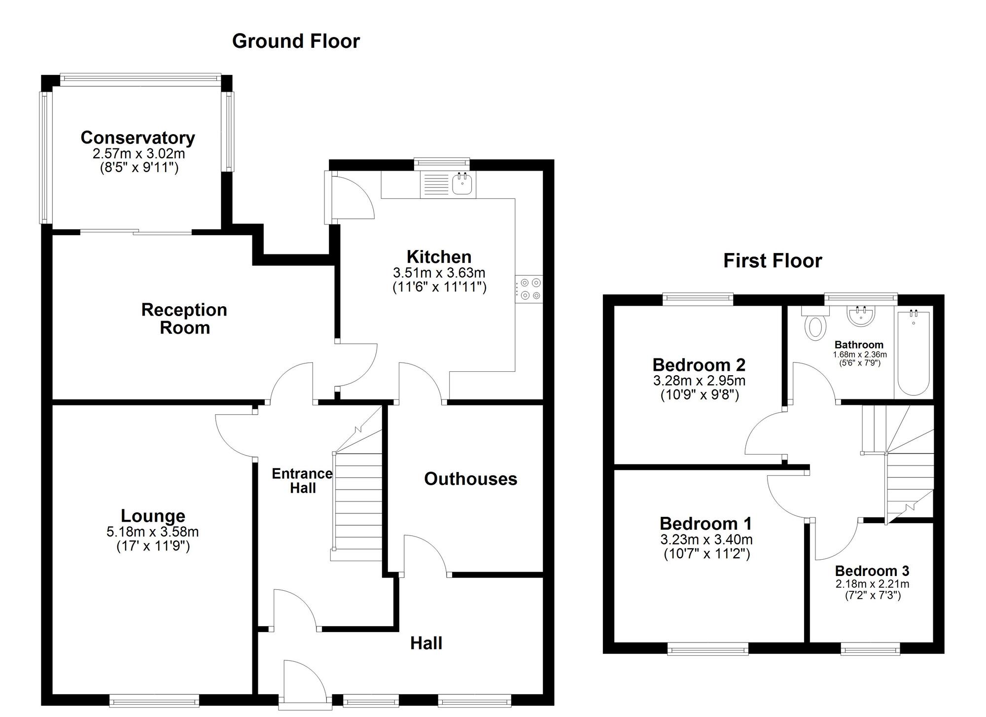 Floorplan of 3 bedroom Semi Detached House for sale, Crossways, Sunderland, Tyne and Wear, SR3