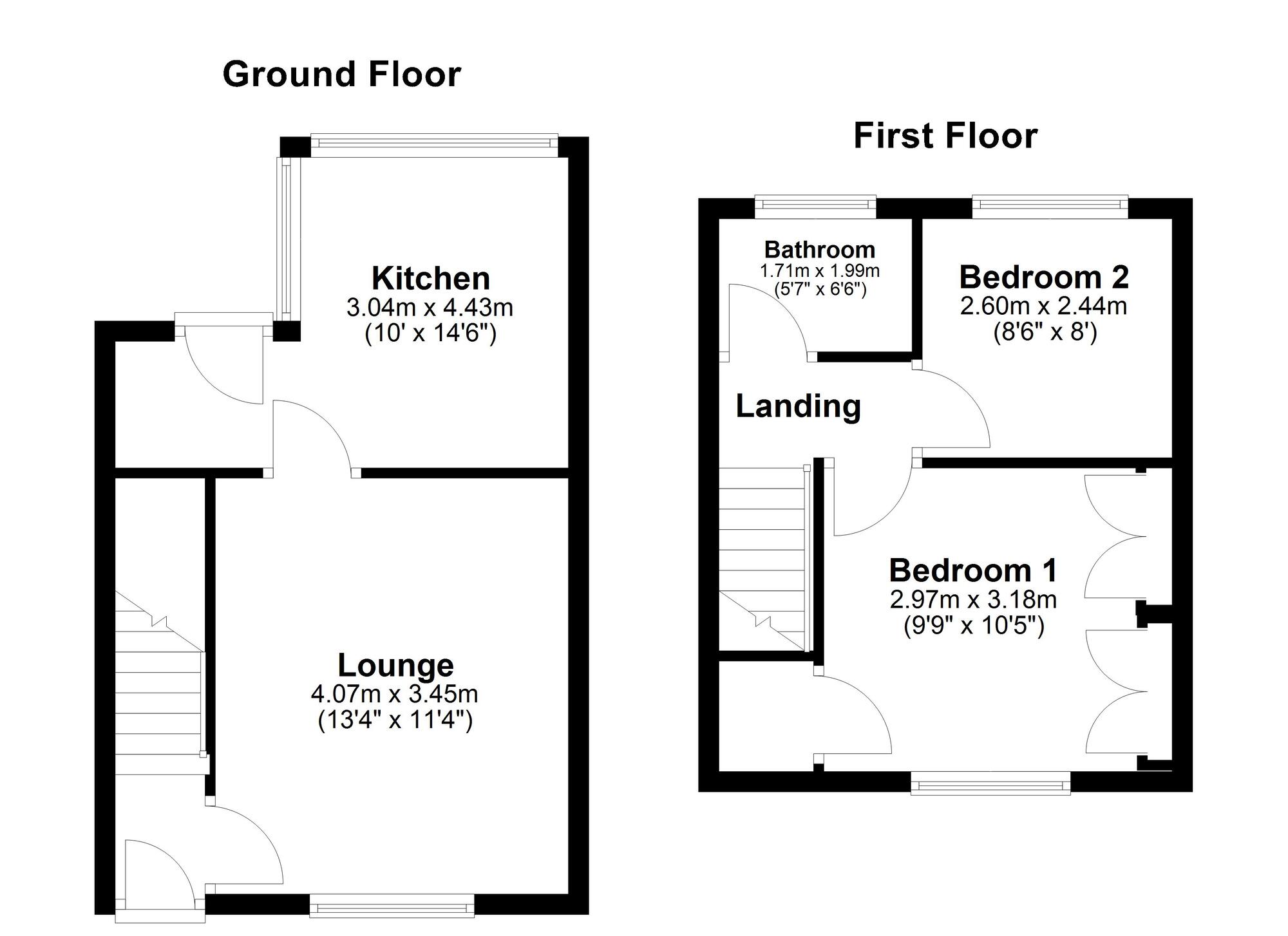 Floorplan of 2 bedroom Semi Detached House for sale, Gravesend Road, Sunderland, Tyne and Wear, SR4